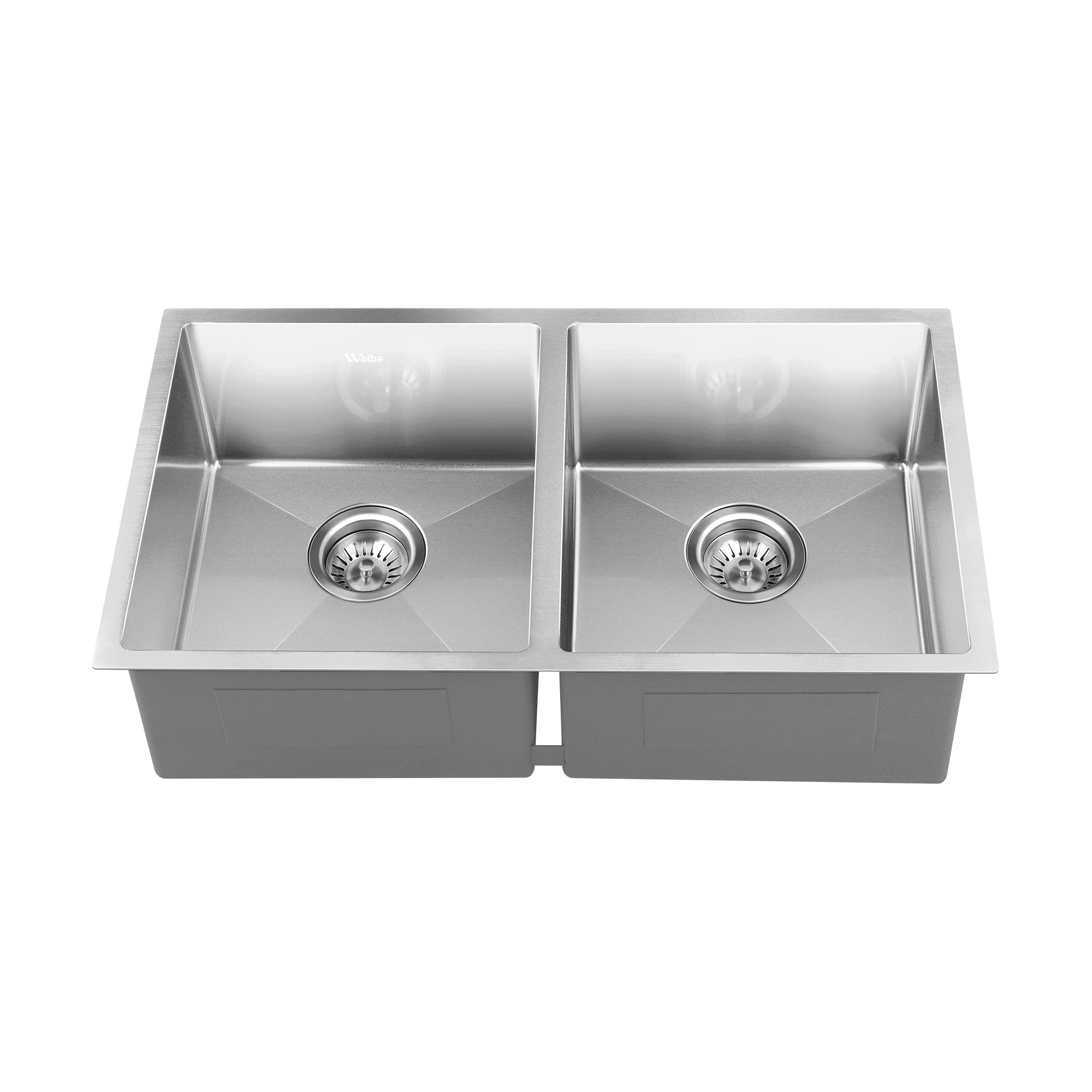 5 Welba Kitchen Sink Stainless Steel Basin Double Under/Top/Flush Mount - Silver, 5 of 6