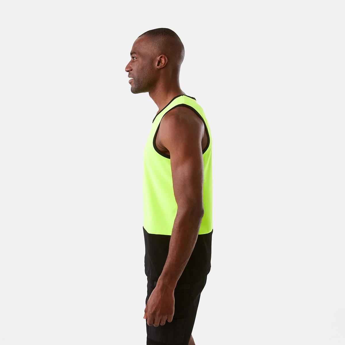 2 Workwear Fluorescent Industrial Singlet Yellow, 2 of 7