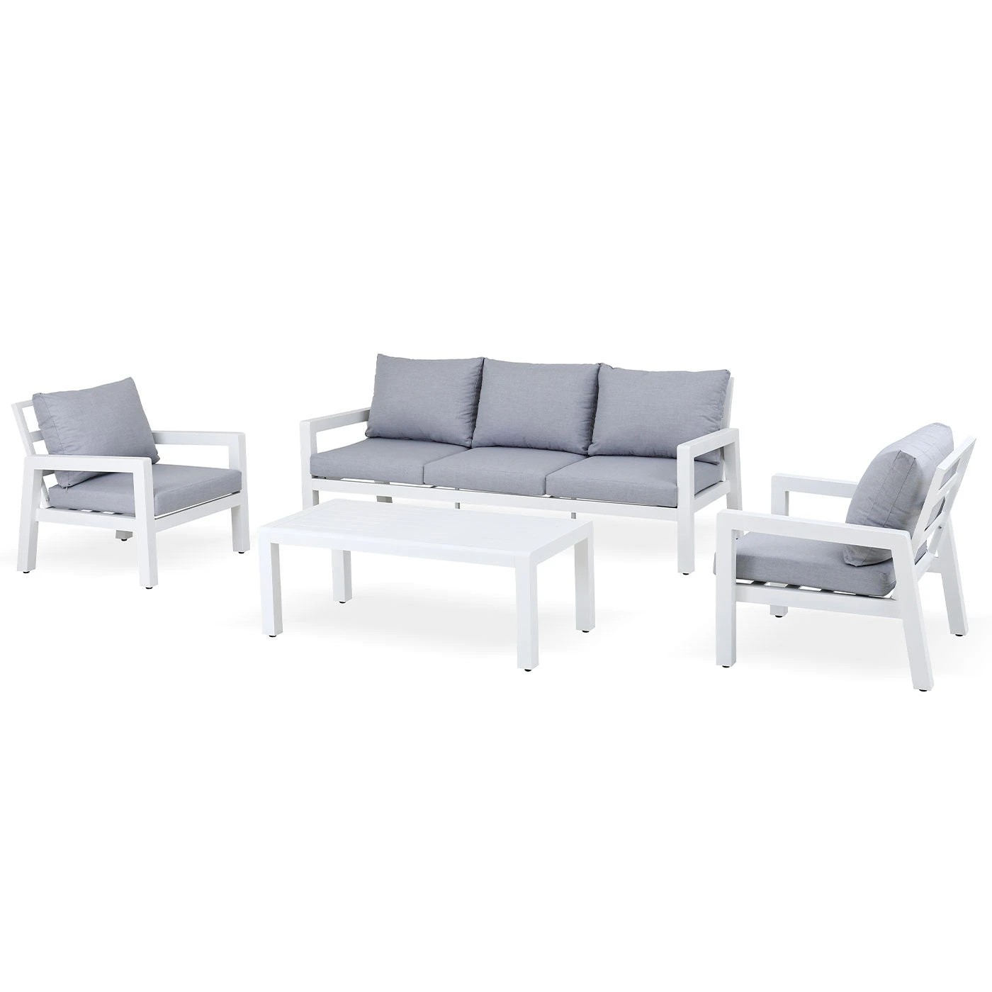 1 Moda Living Bronte 5-Seater Aluminium Outdoor Lounge Seating Set - White, 1 of 10
