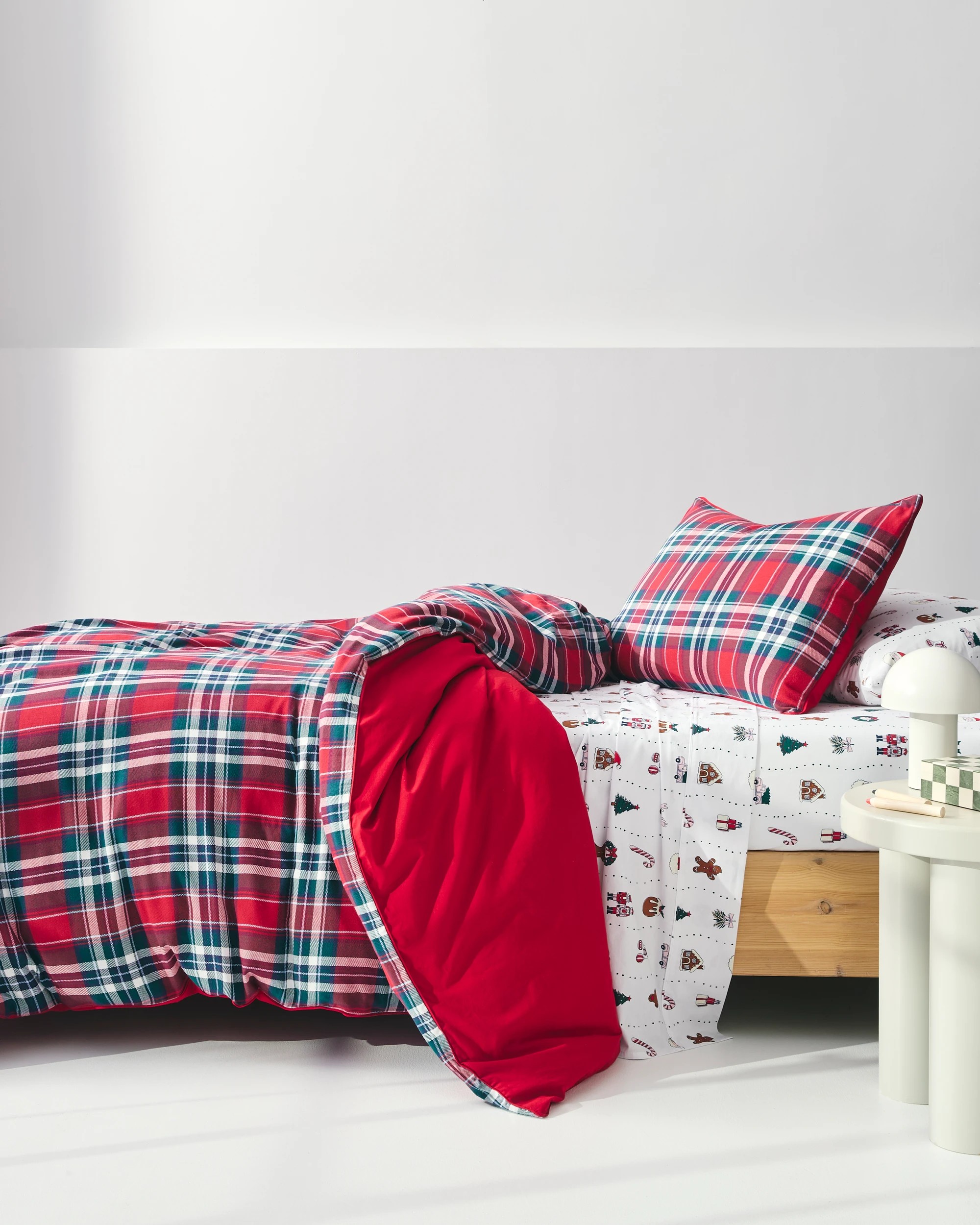 1 Target Christmas Plaid Check Quilt Cover Set - Double Bed - Red, 1 of 10