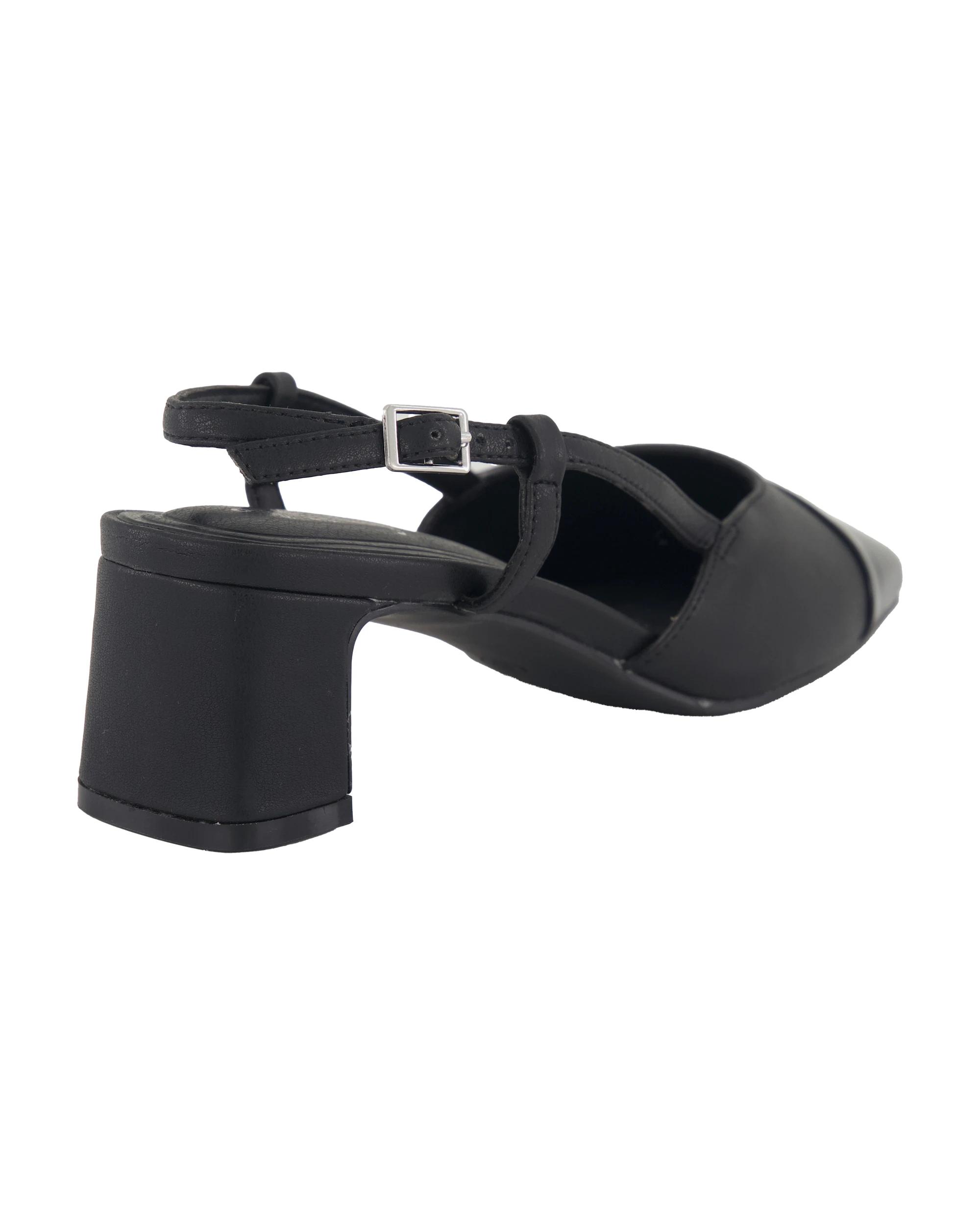 4 Slingback Toe Cap Heels Black, 4 of 5