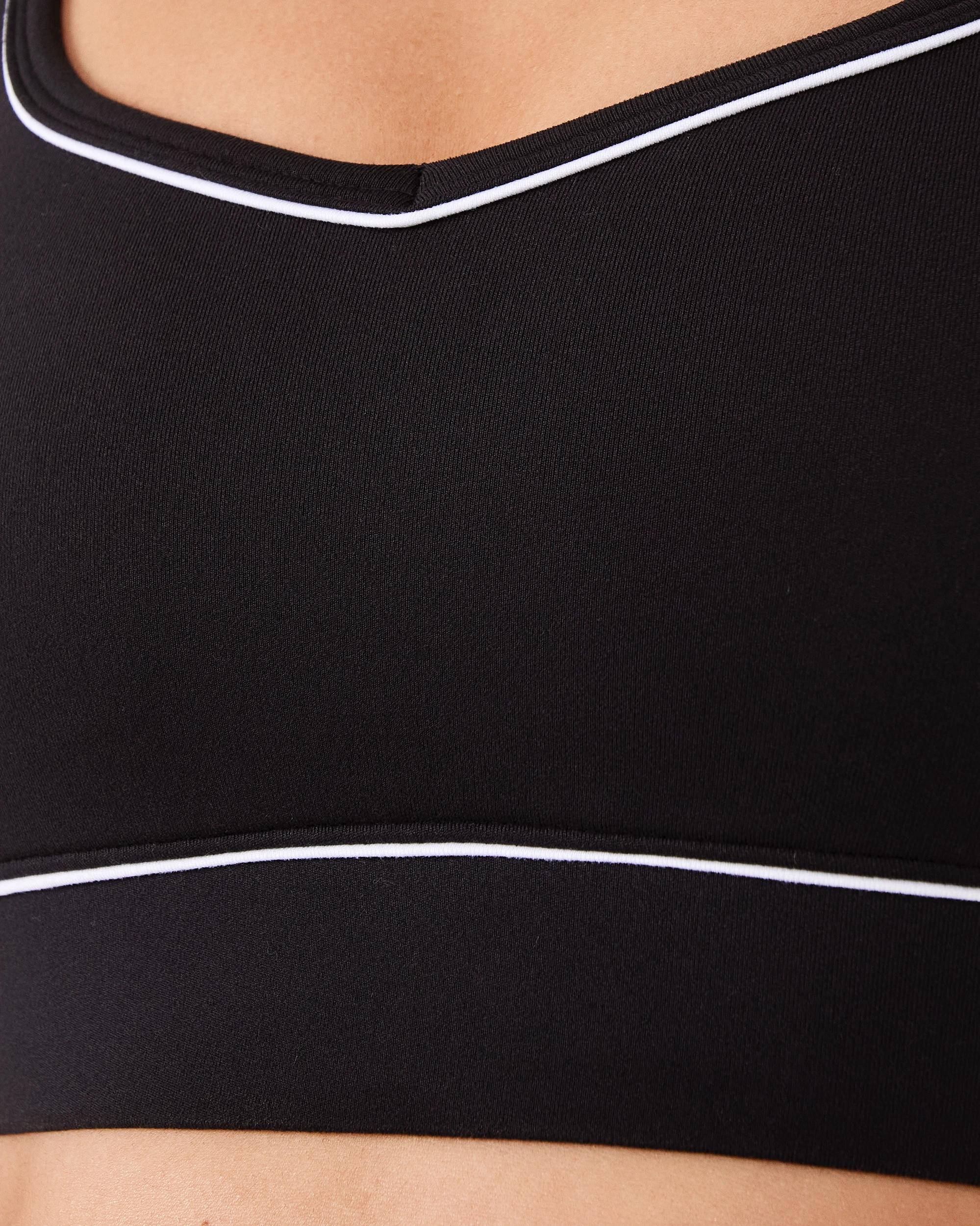 6 Active Womens Contrast Crop Top Black, 6 of 6