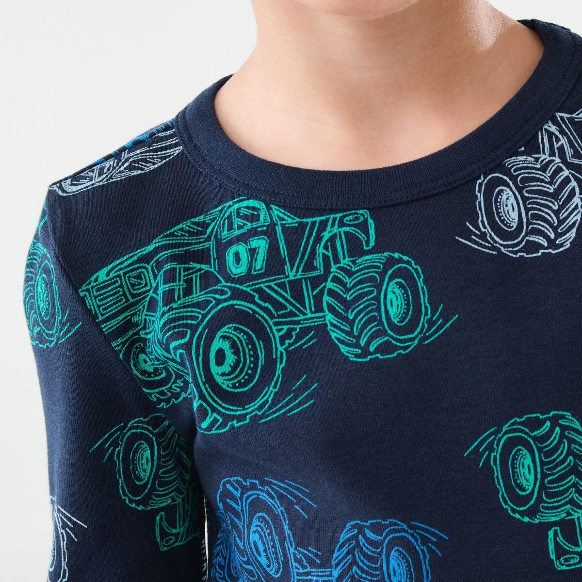 4 Rib Pyjama Set Nvy Truck, 4 of 9