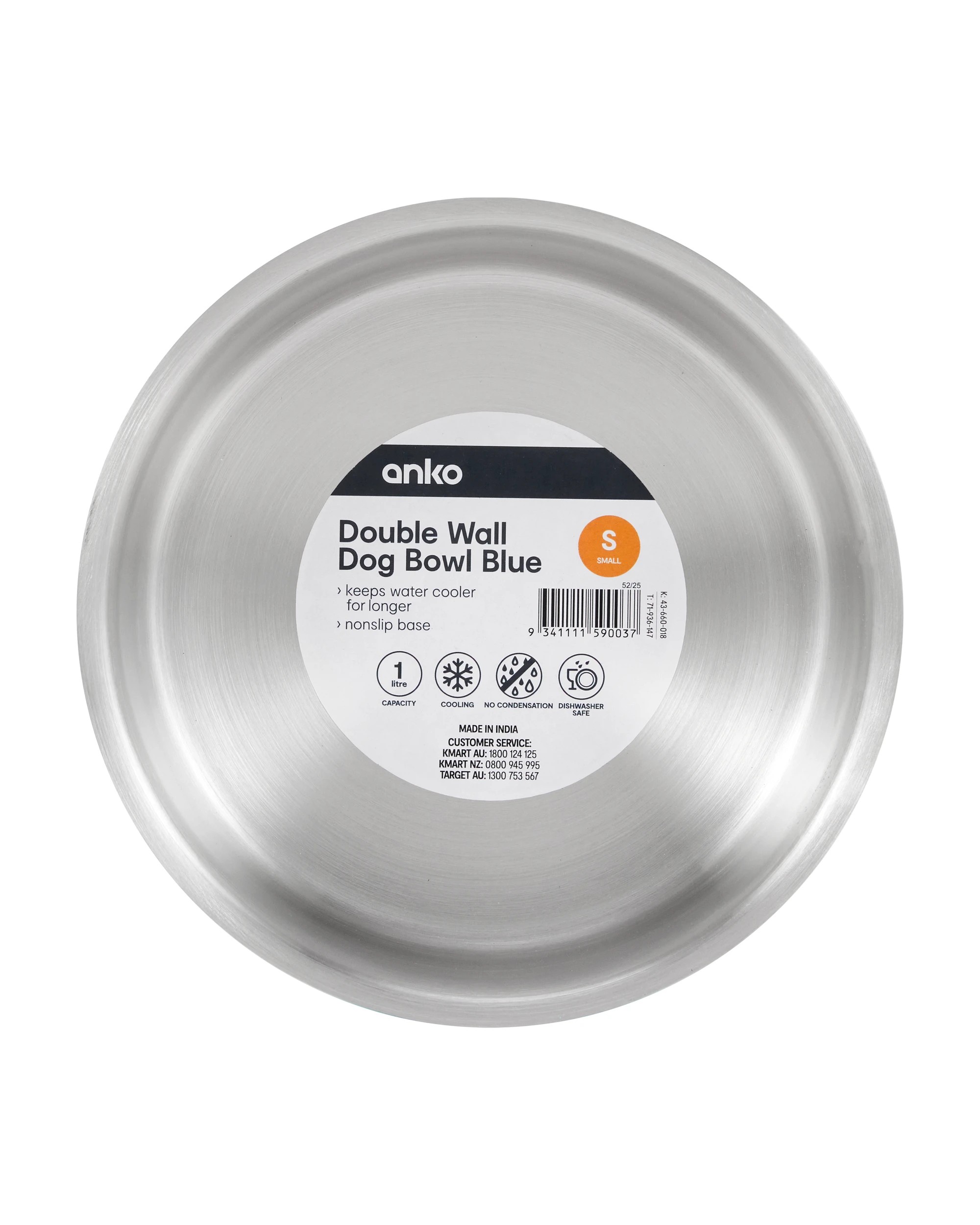 5 Double Wall Dog Bowl - Blue, Small, 5 of 5