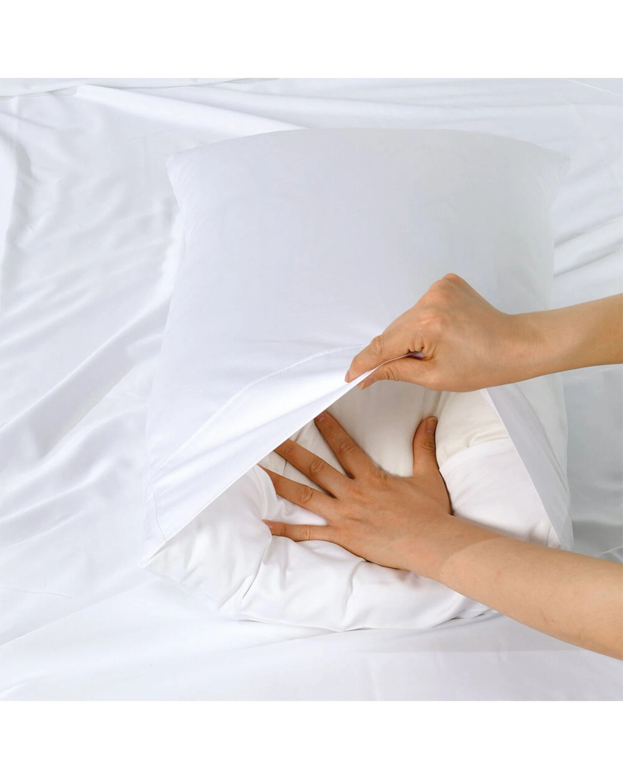 1 Bianca 2pc Rosebank 500TC King Bamboo/Cotton Pillowcases 50x90cm - White, 1 of 1