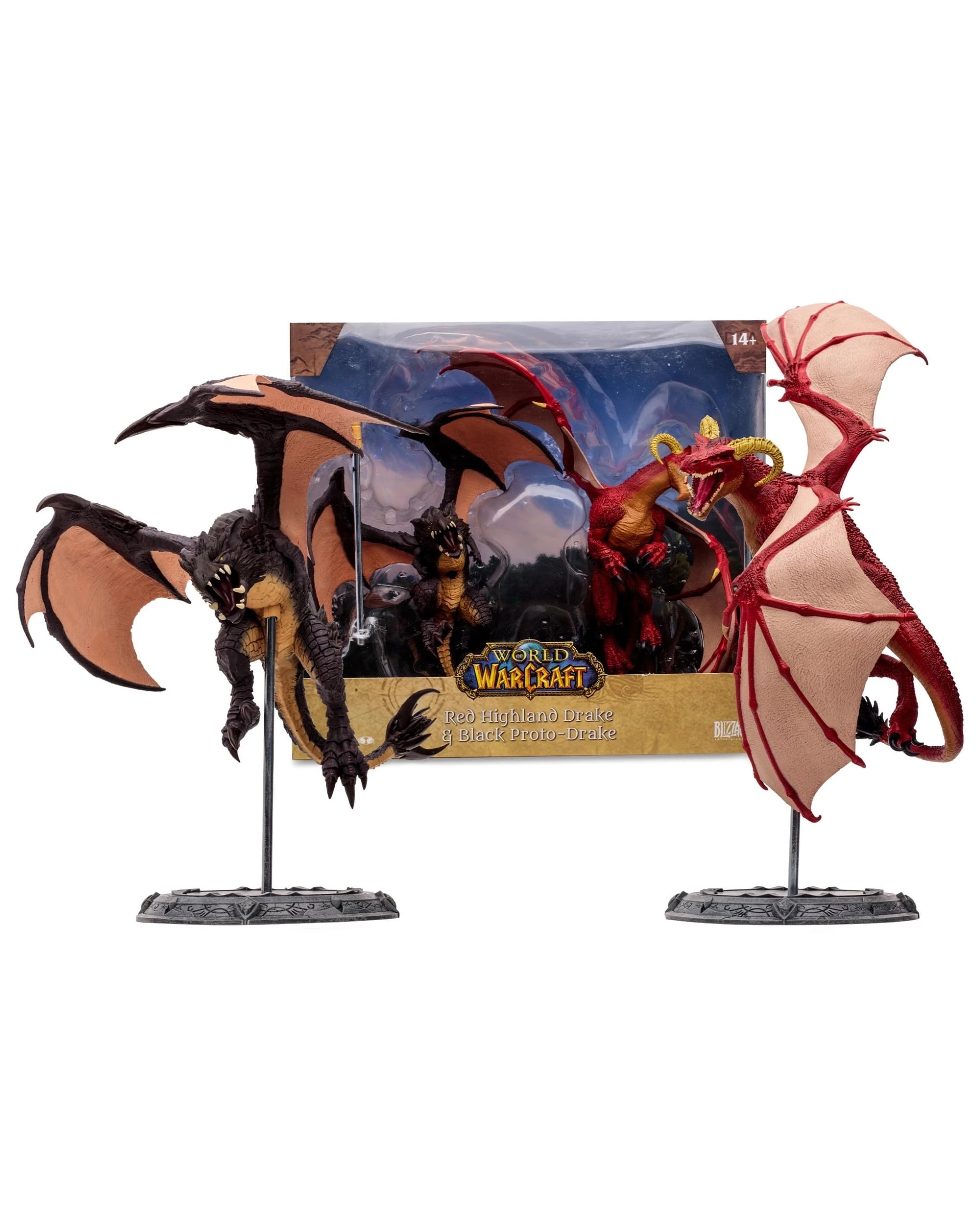 1 World of Warcraft Red Highland Drake and Black Proto-Drake 1:12 Scale Figure 2 Pack, 1 of 8