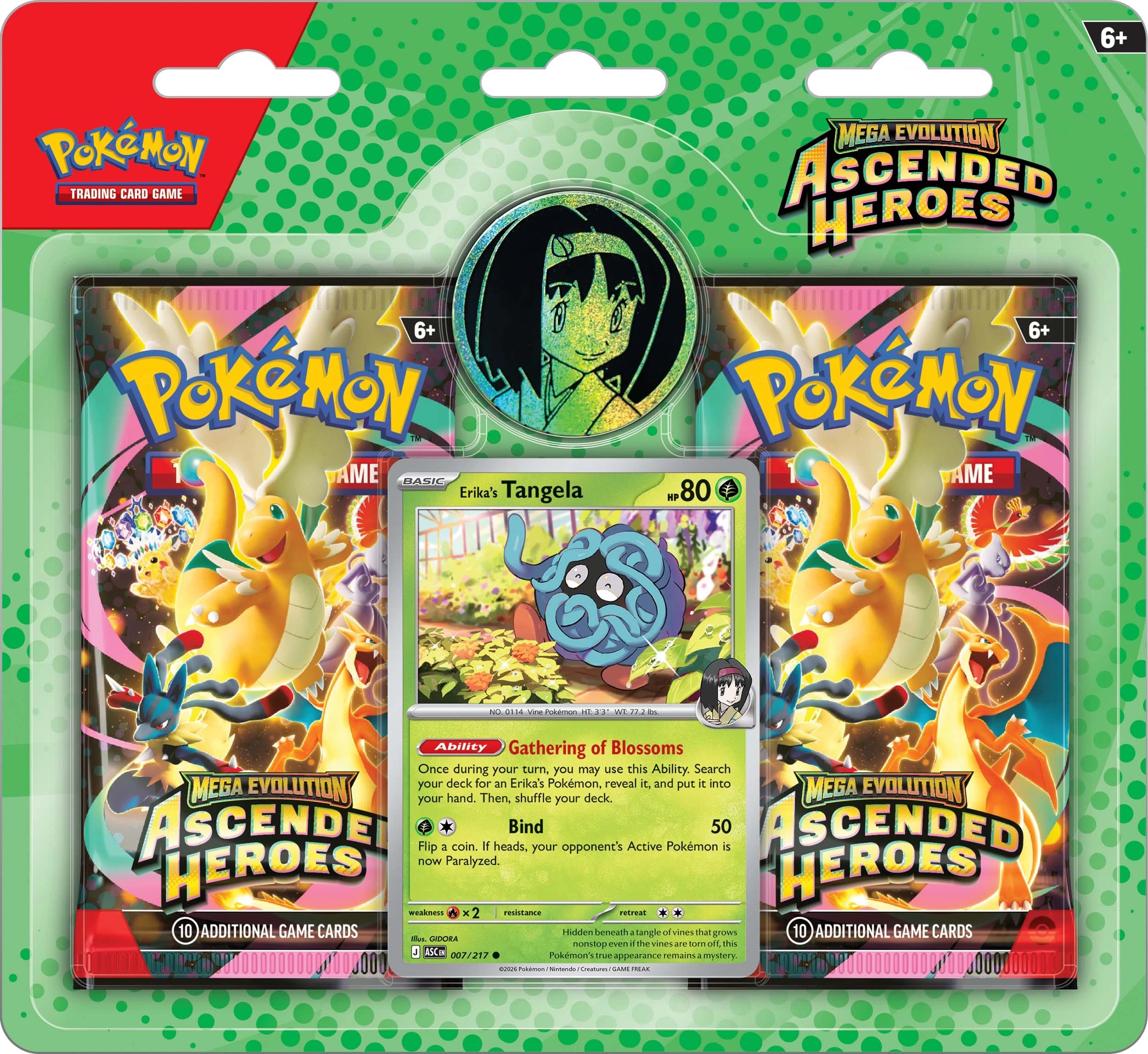 3 Pokemon Trading Card Game: Mega Evolution Ascended Heroes Collection - Erika/Larry - Assorted, 3 of 3