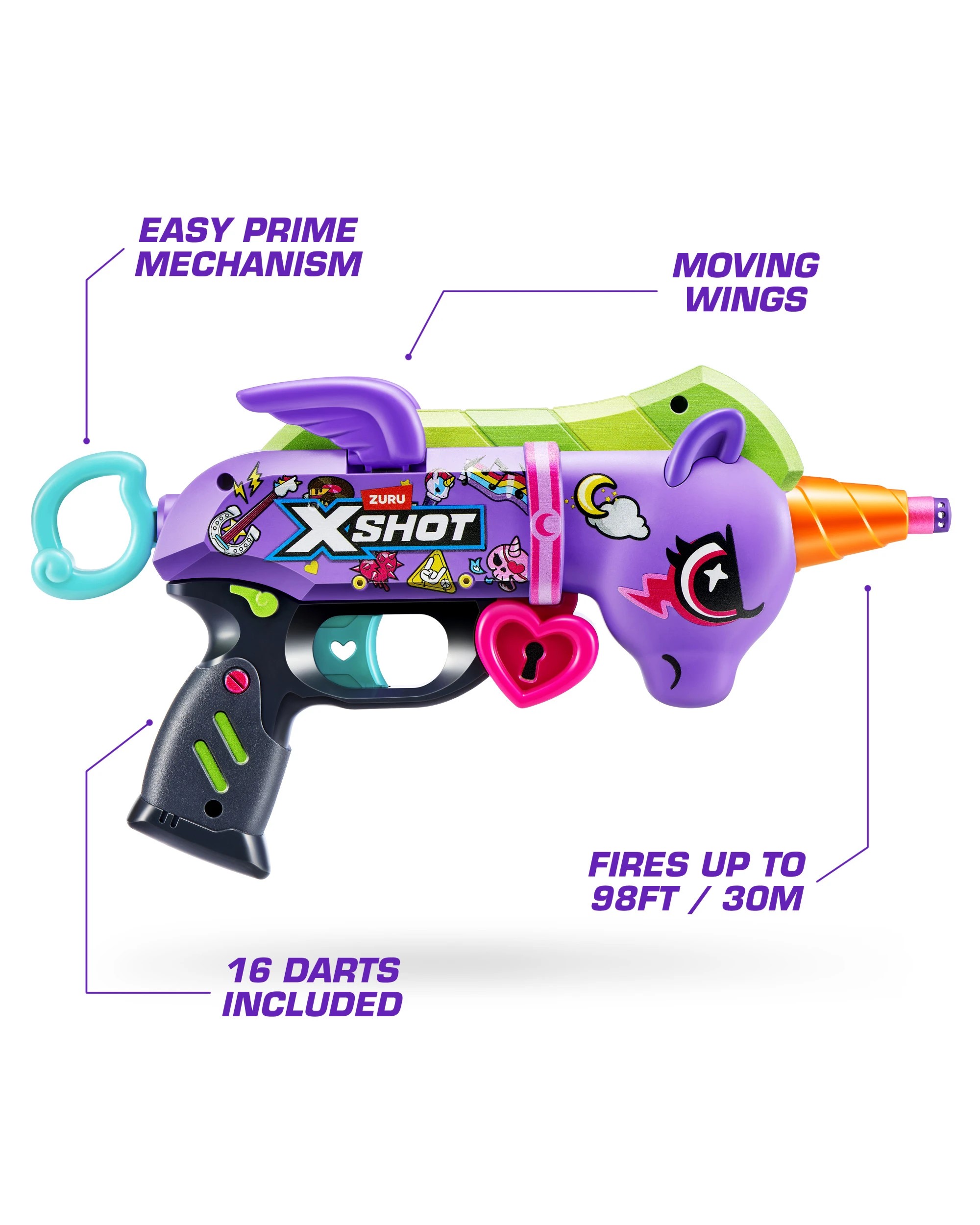 3 Xshot Purple Blastercorn (16 Darts) By Zuru - Purple, 3 of 6