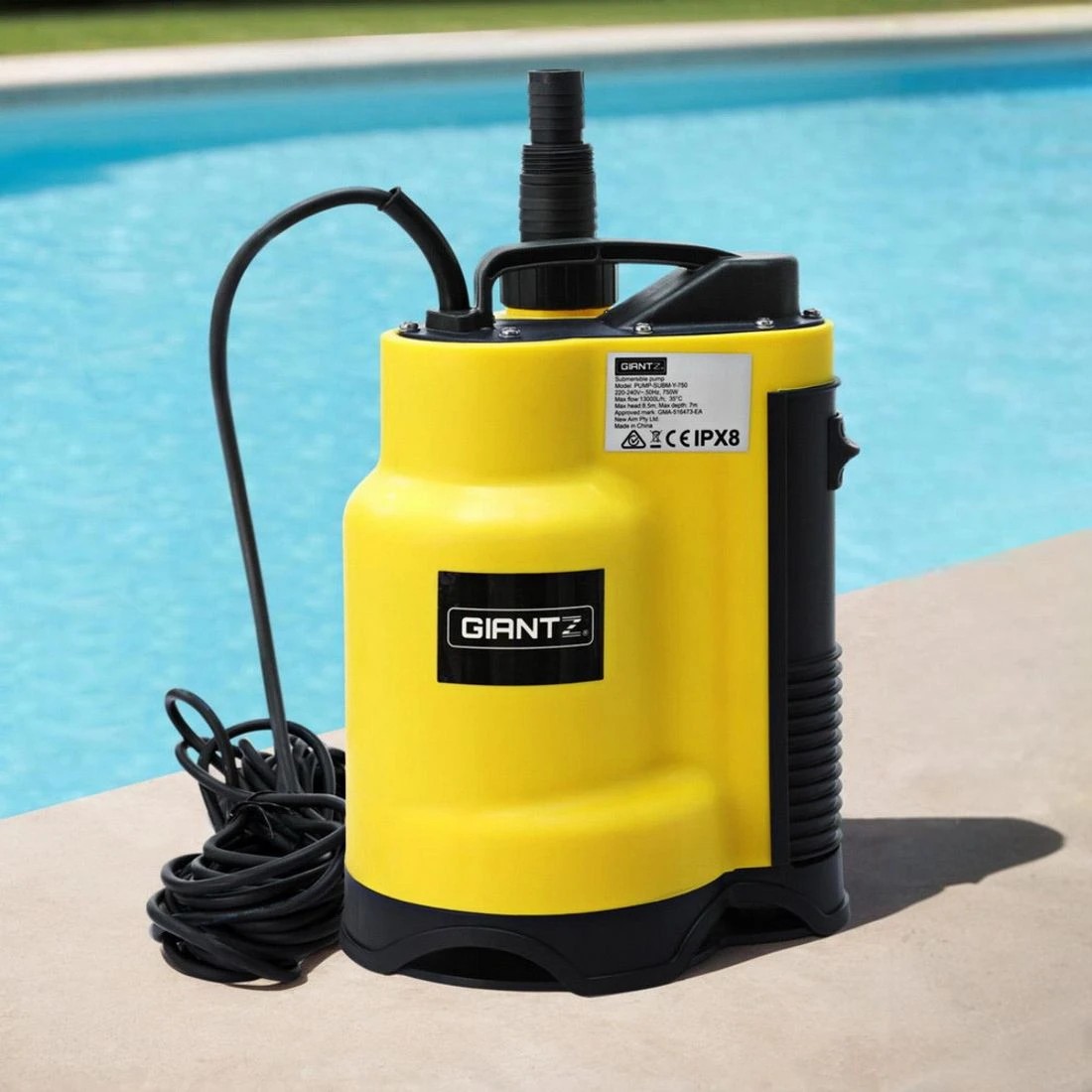 6 Giantz Garden Water Submersible Pump 750W Dirty Bore Sewerage Tank Well Steel - Yellow, 6 of 6