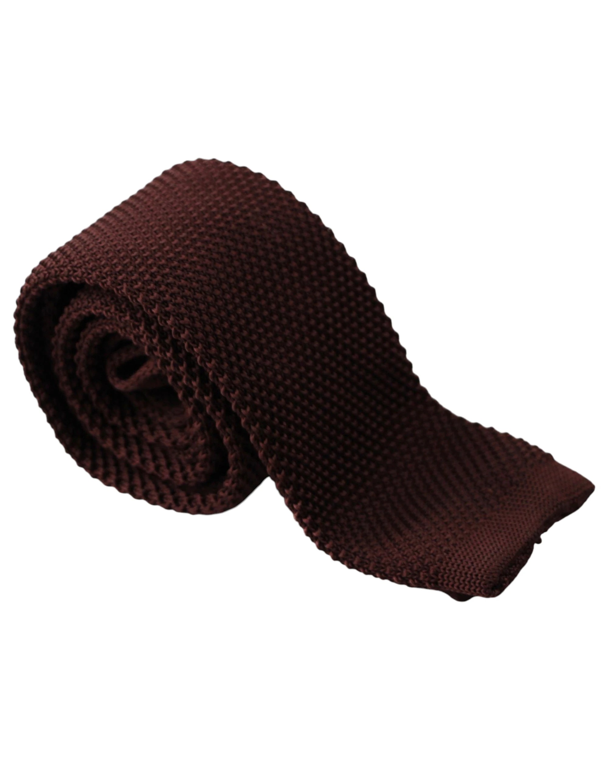 2 Zasel Mens Knitted Neck Tie - Brown, 2 of 3
