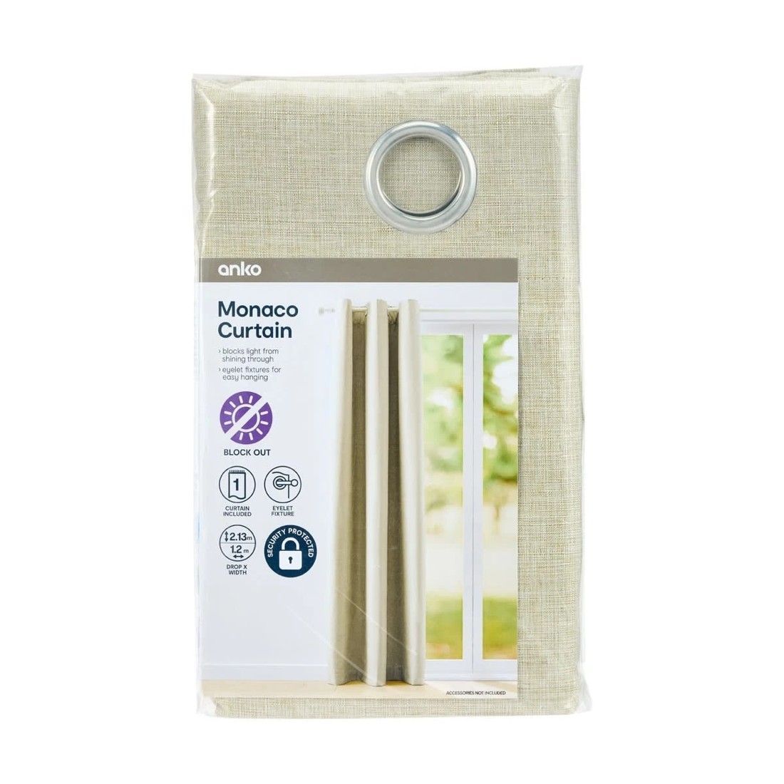 7 Monaco Blockout Curtain - Natural - 120cm x 213cm, 7 of 7