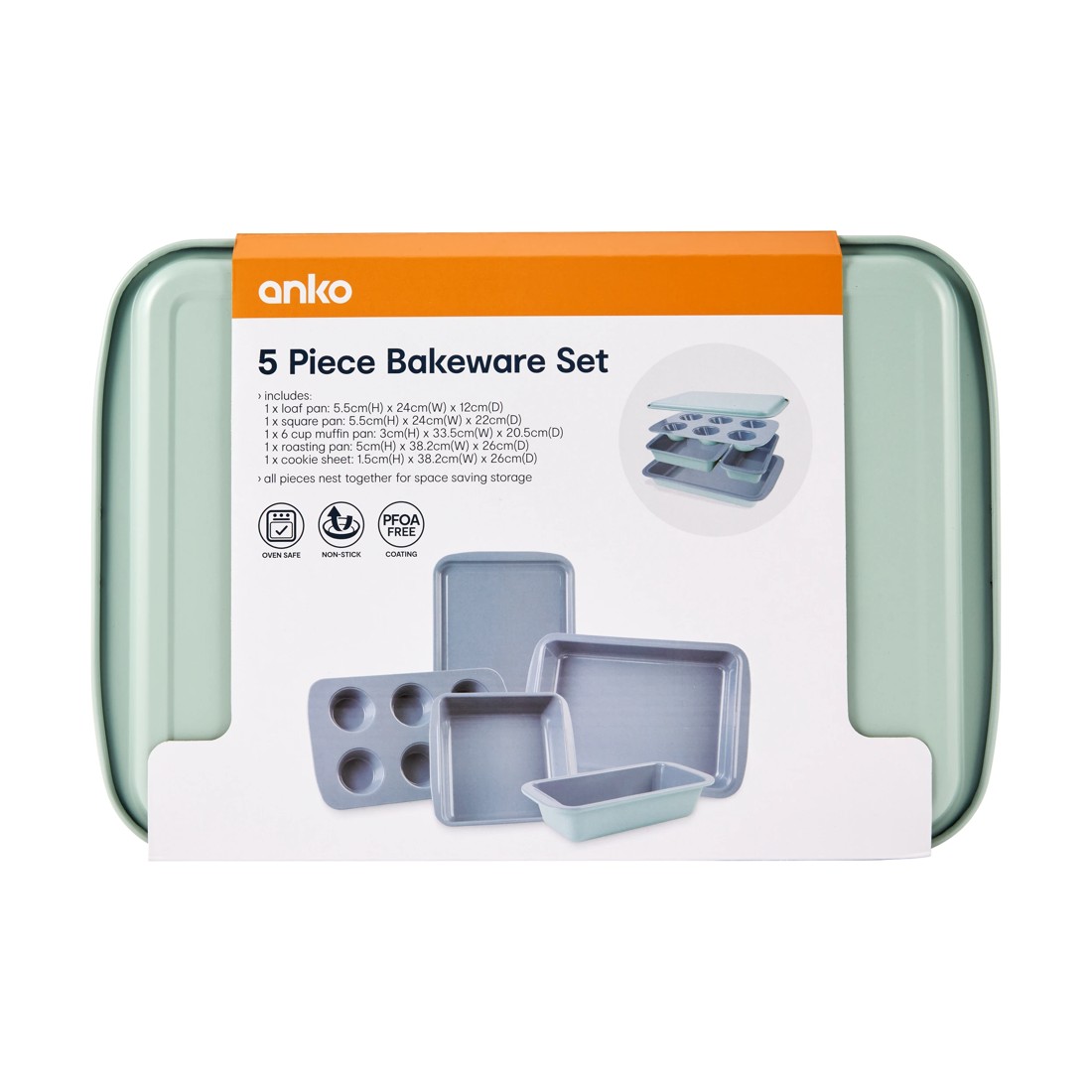 10 5 Piece Bakeware Set - Sage and Dark Grey, 10 of 10