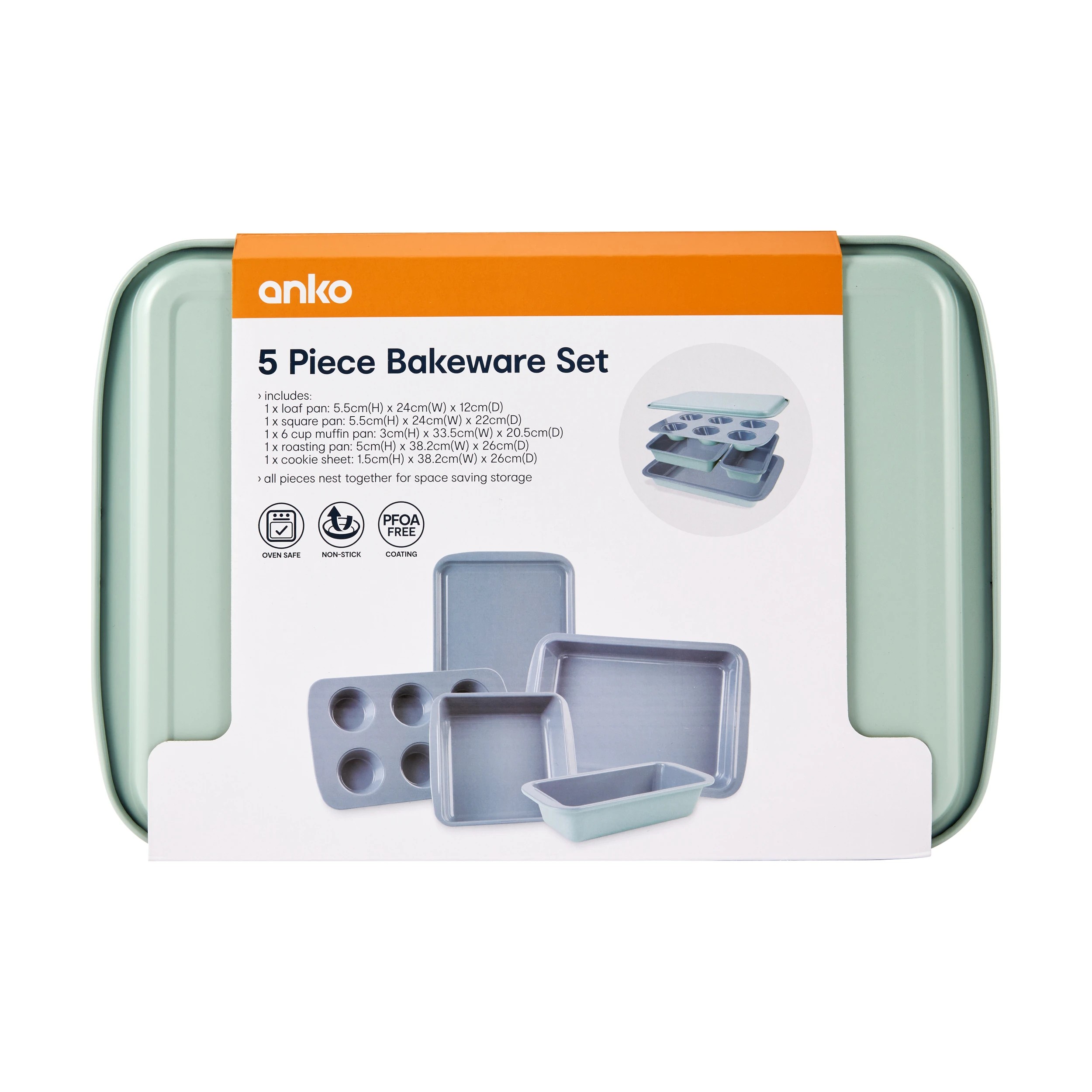 10 5 Piece Bakeware Set - Sage and Dark Grey, 10 of 10