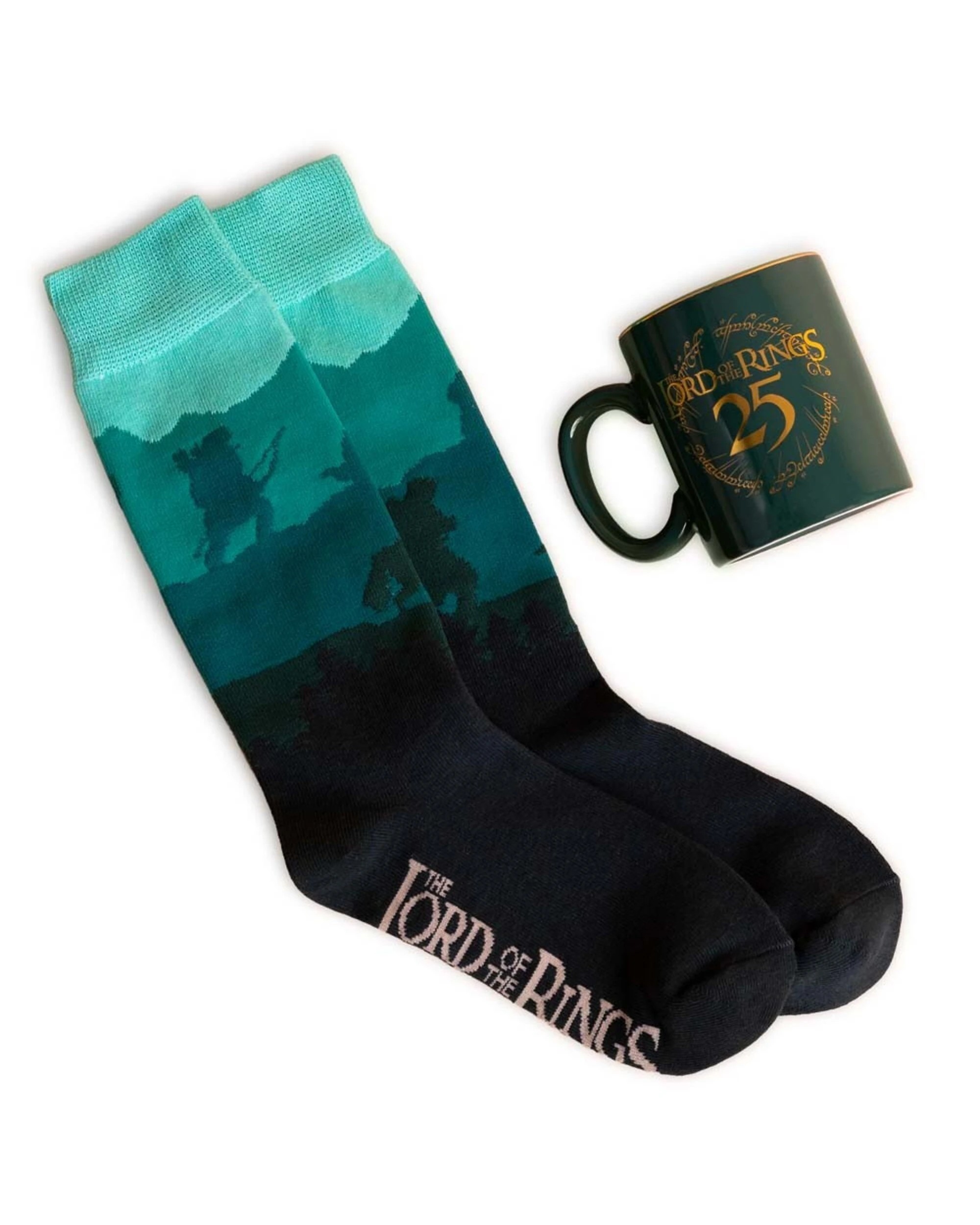 1 The Lord of the Rings - Fellowship Trek Sock and Mug Gift Pack - 7-10 - Green, 1 of 2