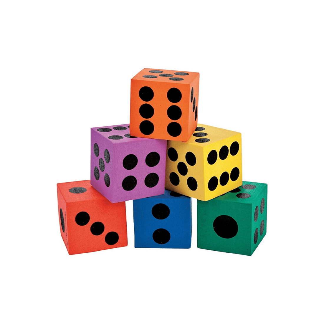 1 Fun Express Coloured Foam Dice Pack of 12, 1 of 1