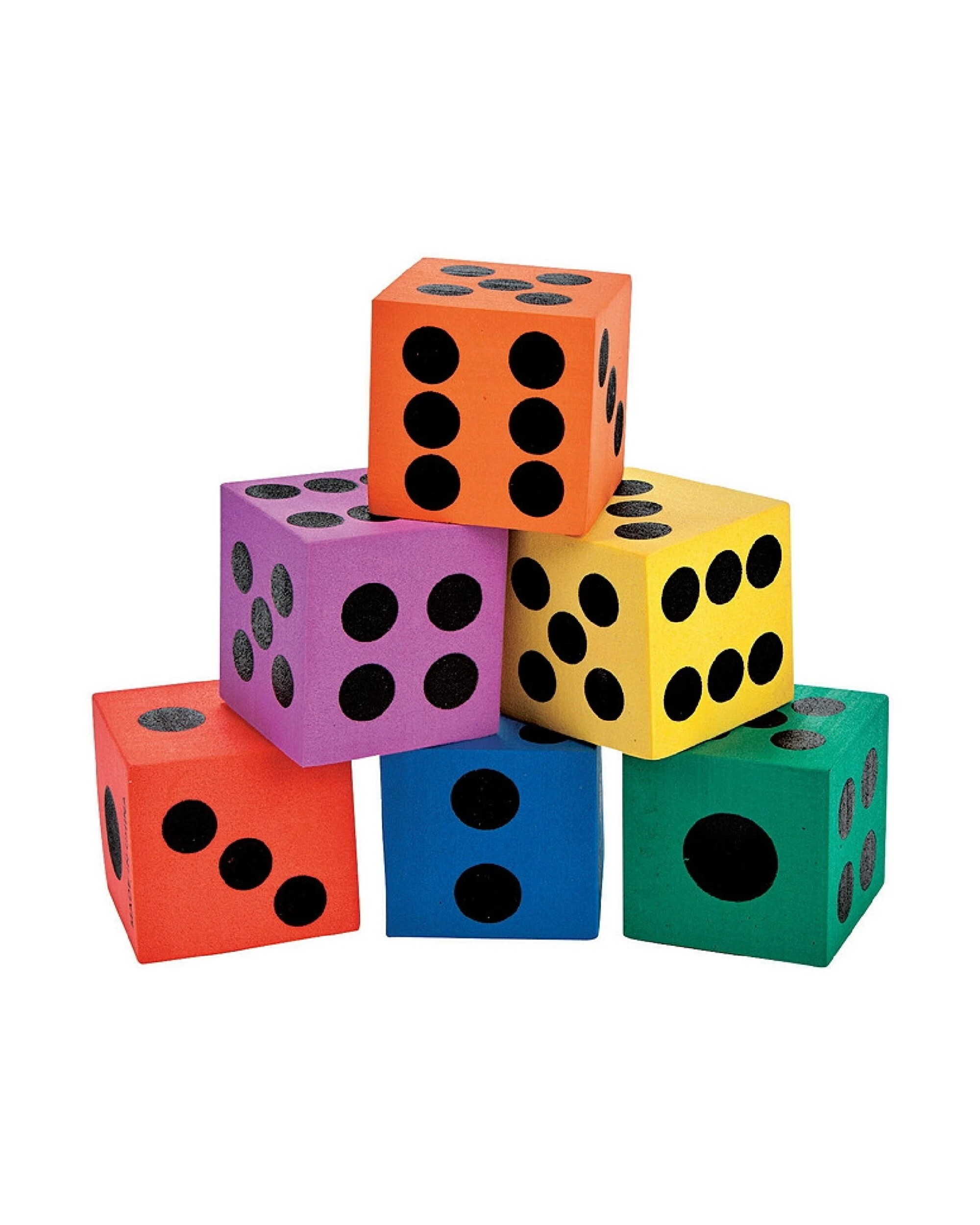 1 Partyrama Coloured Foam Dice Pack of 12, 1 of 1