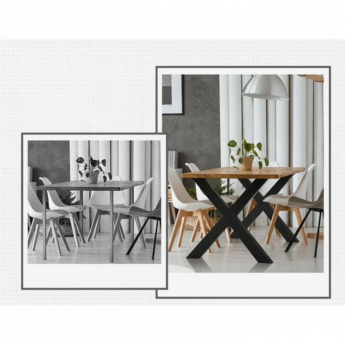 3 Artiss Metal Table Legs DIY X-shaped 71X60CM Set of 2 - Black, 3 of 6