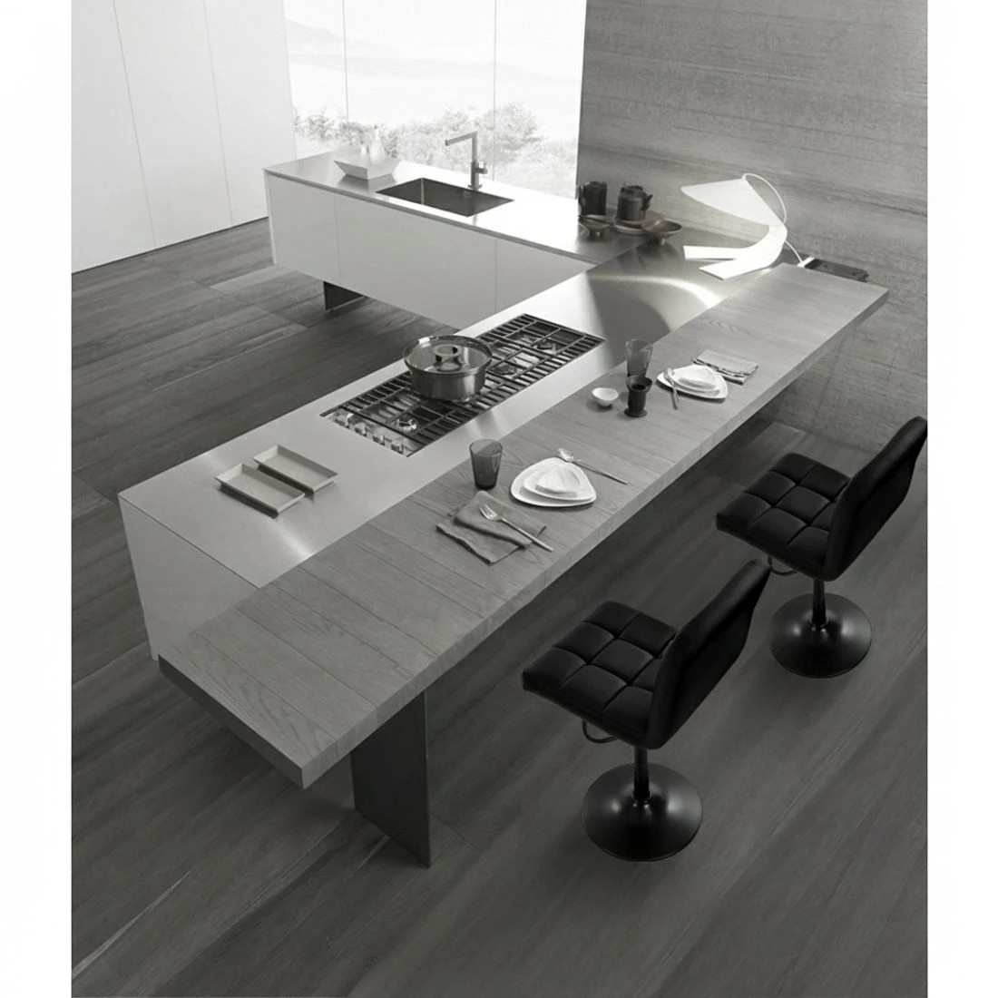 5 Artiss 2x Bar Stools Gas Lift Leather Stool - Black, 5 of 7