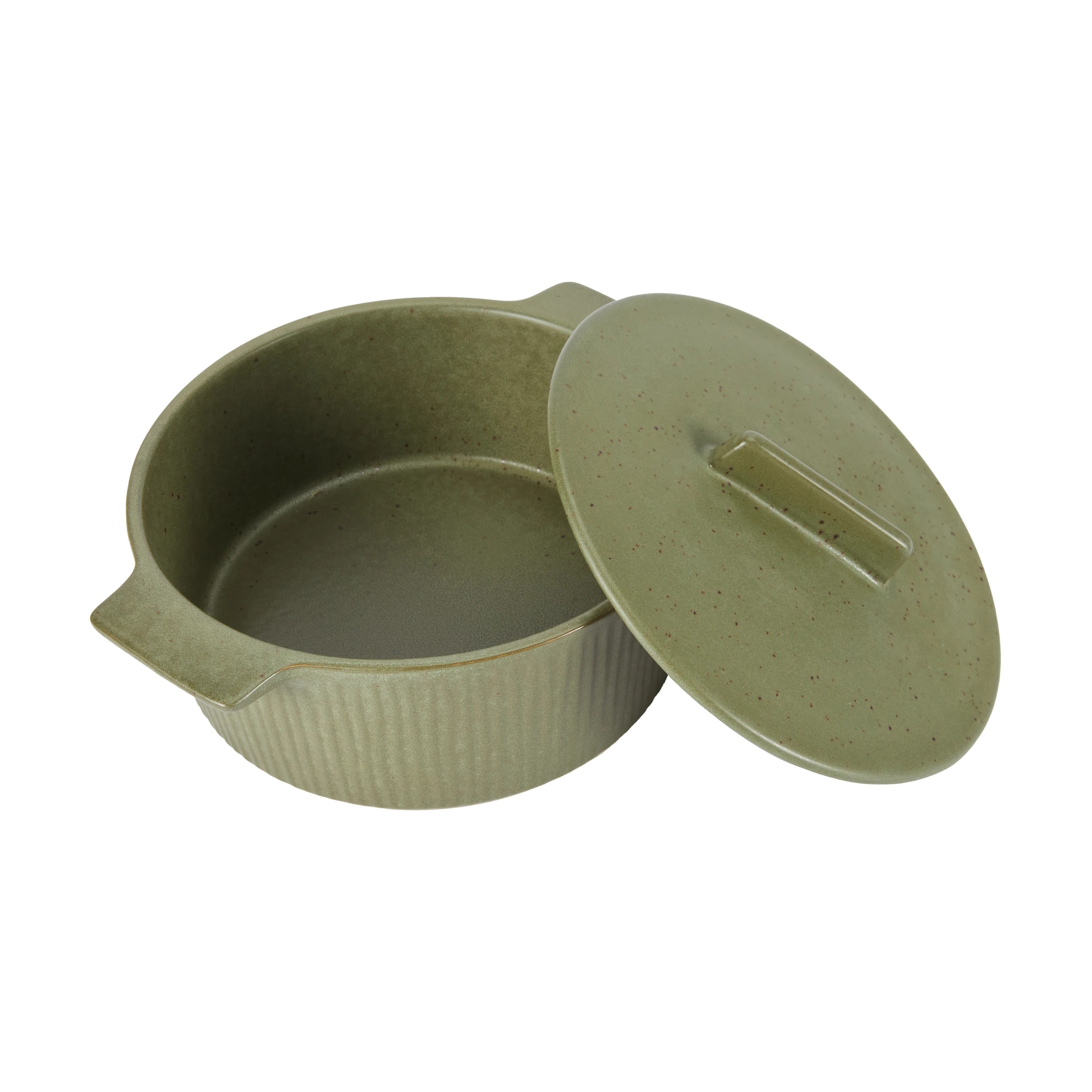 2 Ceramic Casserole - Olive, 2 of 6