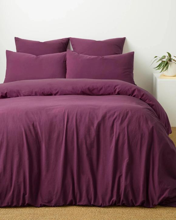 Arlo Stonewash Quilt Cover Set - Super King Bed - Pink