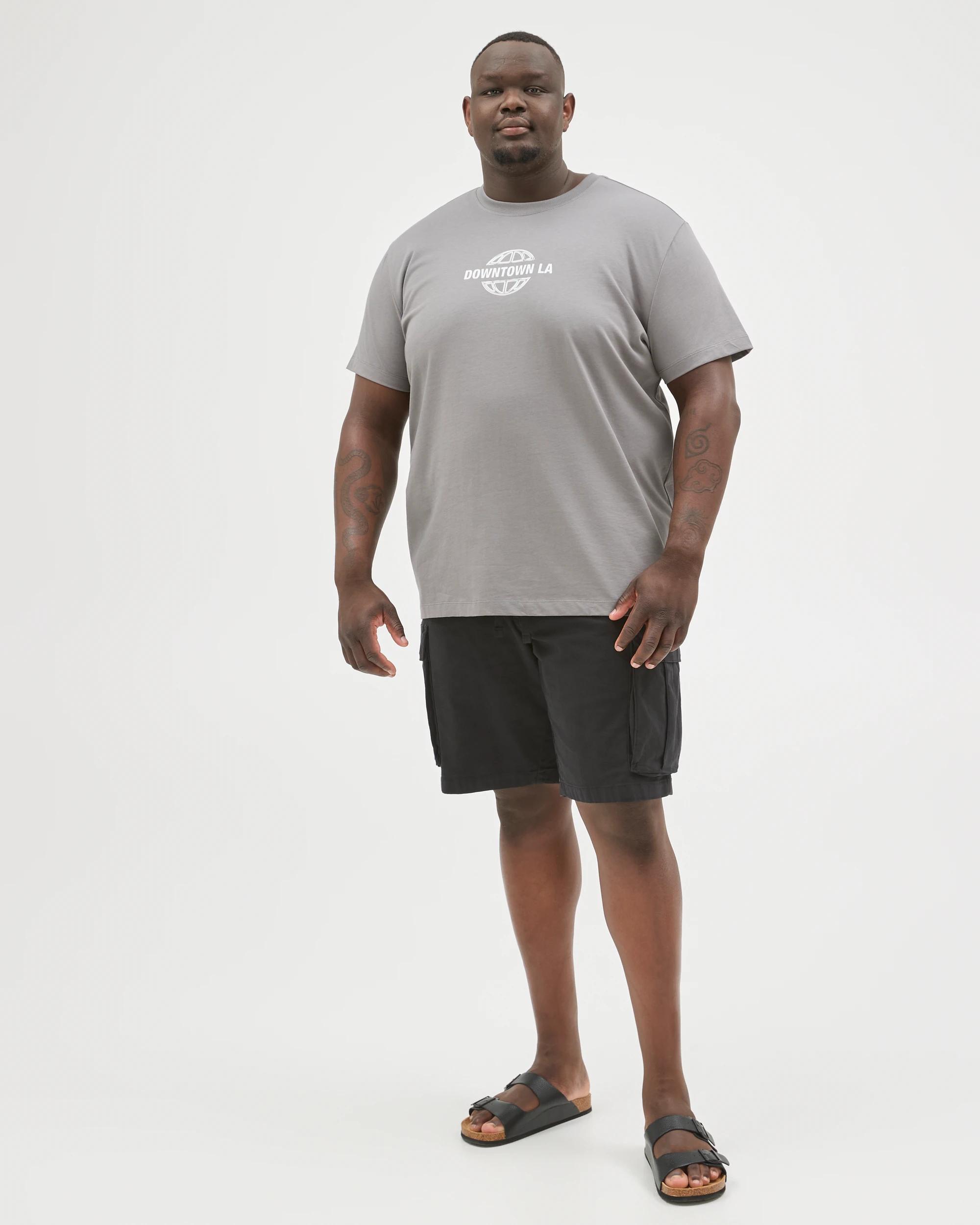 2 Target Man Plus Size Australian Cotton Heavyweight Relaxed Clear Vision T-Shirt GREY GARGOYLE, 2 of 6