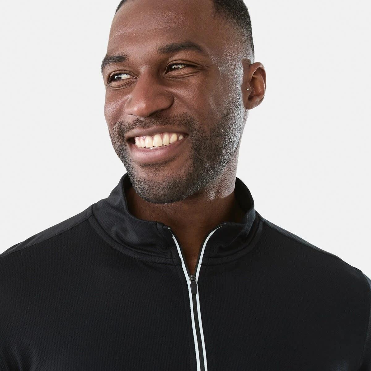 4 Active Mens 1/4 Zip Training Long Sleeve Top Black 1, 4 of 5