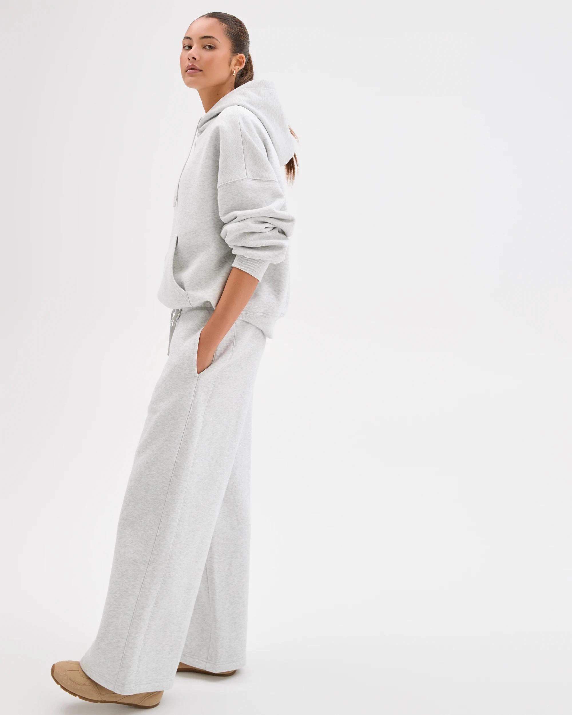 3 Lily Loves Australian Cotton Blend Wide Leg Trackpants SILVER MARLE, 3 of 7