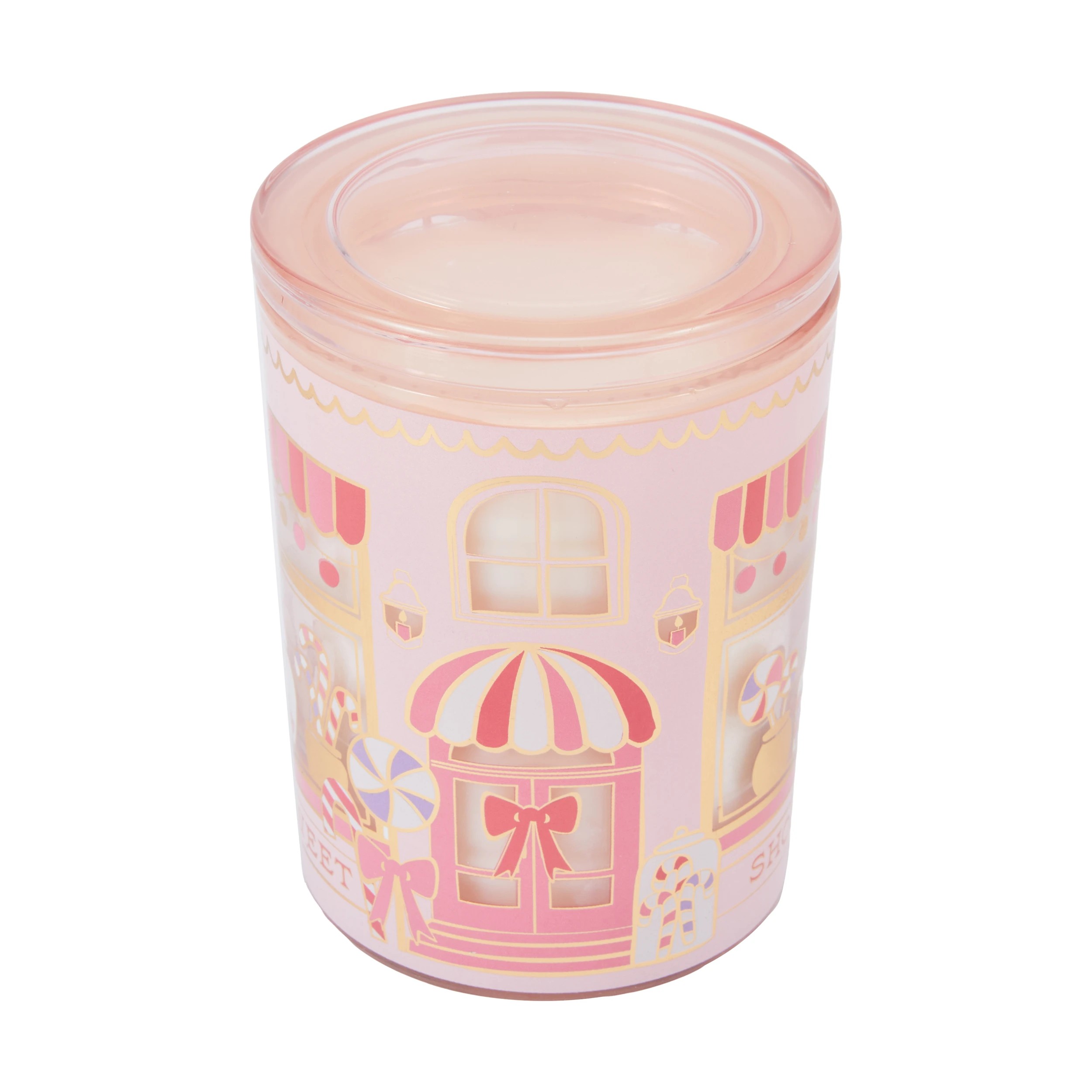 2 Christmas Candy Cane Lane Glowing Scene Candle, 2 of 5