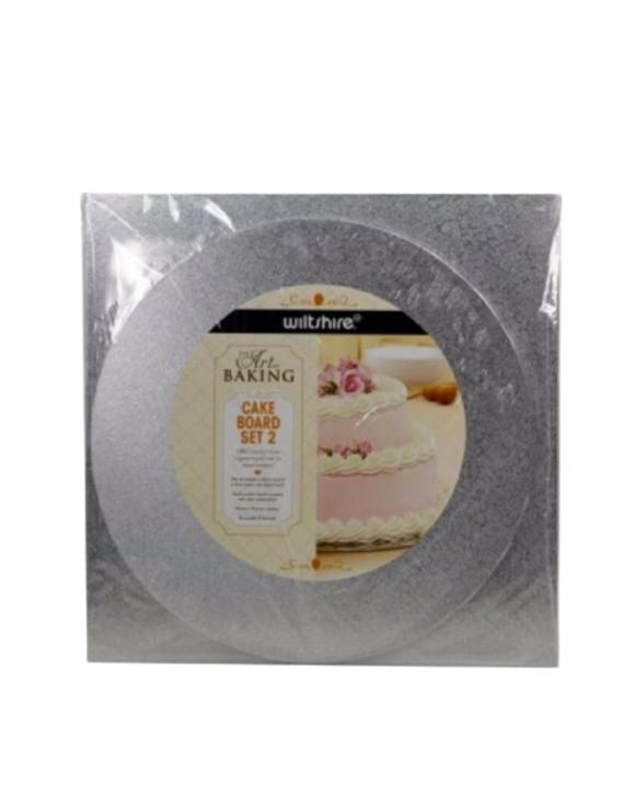 Set of 2 Wooden Cake Boards for Baking, Approved Food Grade and Reusable