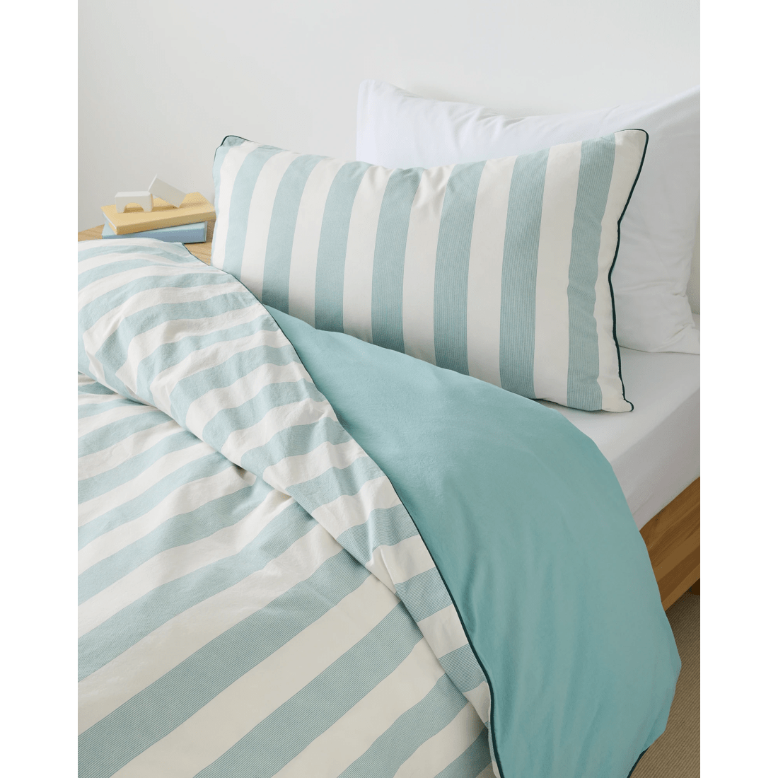 3 Arlo Stonewash Stripe Kids Quilt Cover Set
 - Single Bed
 - Blue, 3 of 6