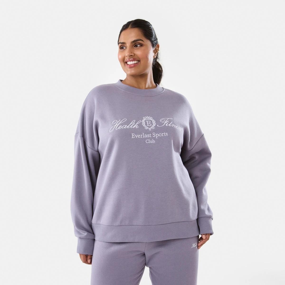 3 Everlast Womens Street Oversized Crew Sweatshirt Dusk, 3 of 8