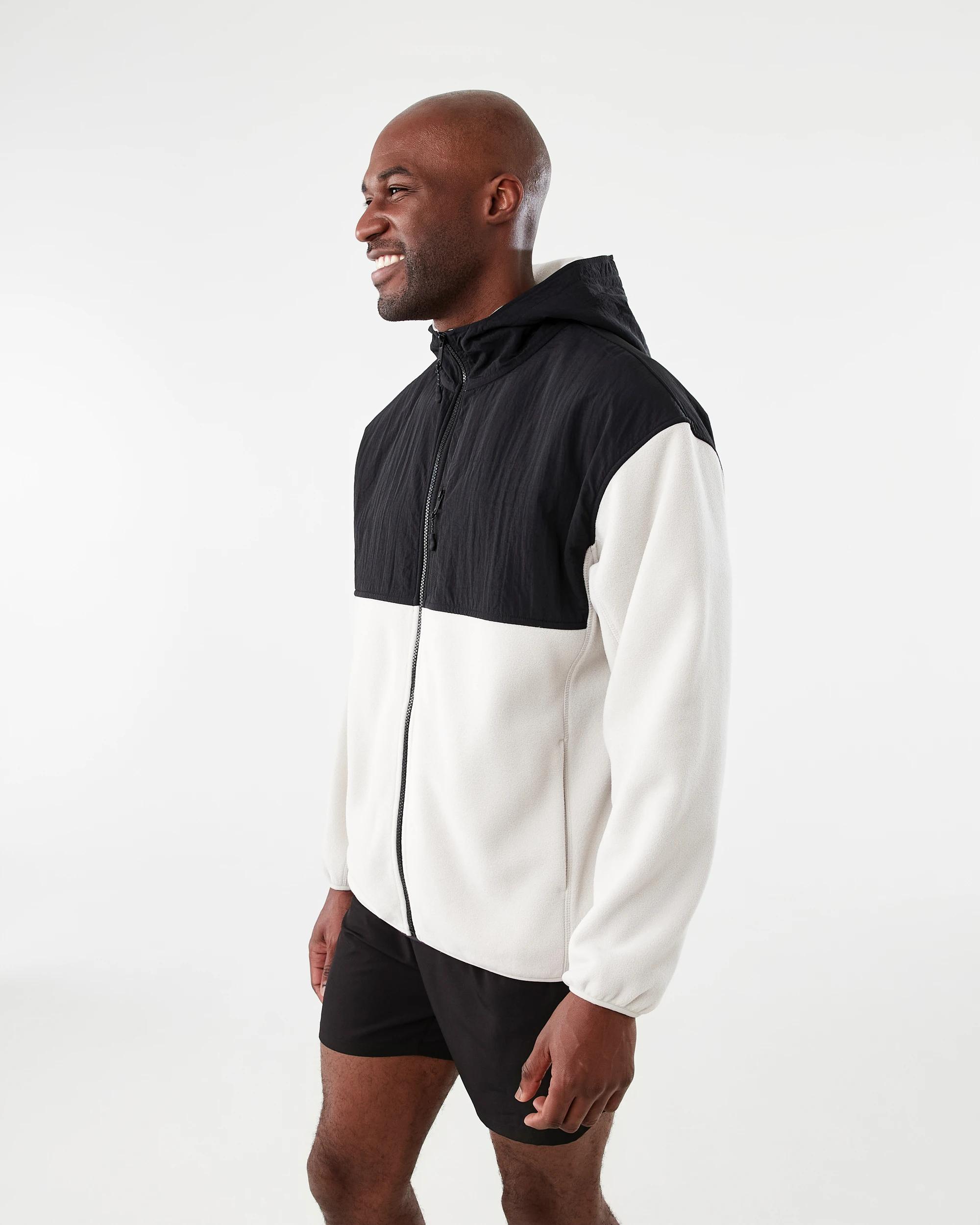 2 Active Mens Polar Fleece Full Zip Hoodie Lunar Grey, 2 of 8