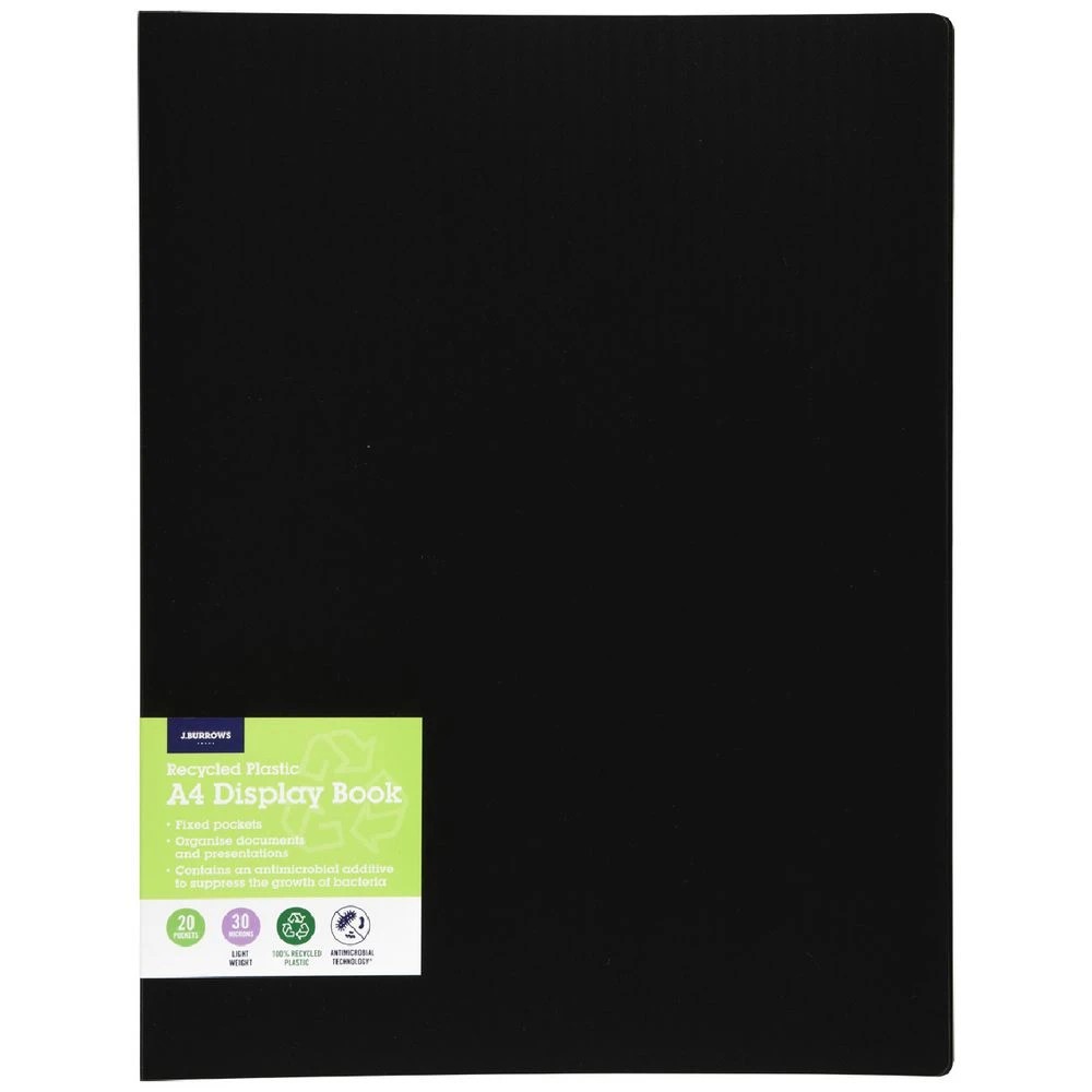 1 J.Burrows Antibacterial Display Book 20 Pockets Black, 1 of 4