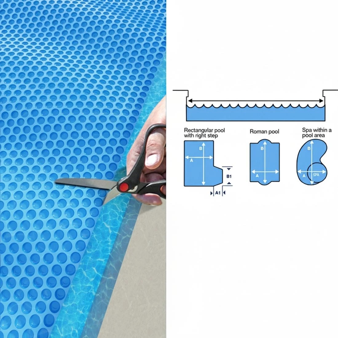 6 Aqua Buddy Pool Cover 600 Micron Bubble Heat Solar Blanket Shed  9.5x5m - Blue, 6 of 6