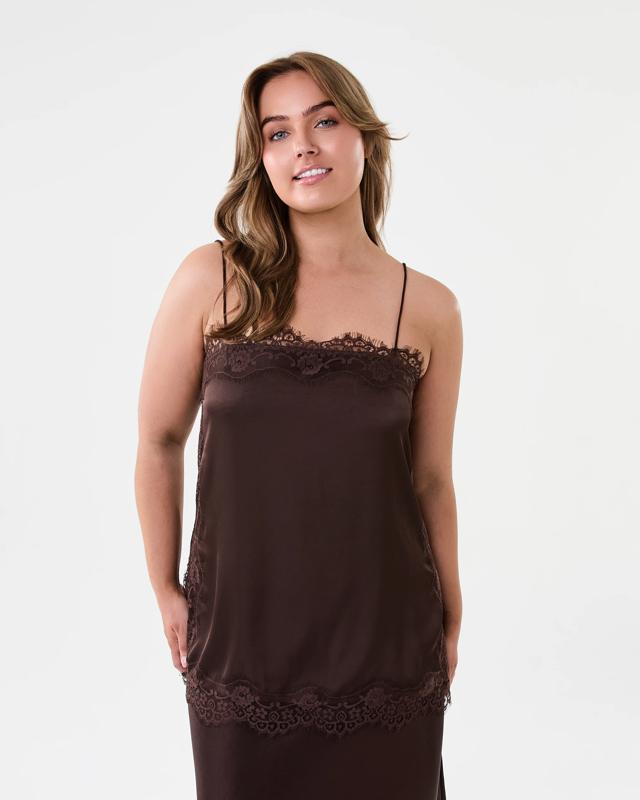 Sleeveless Boxy Satin Lace 