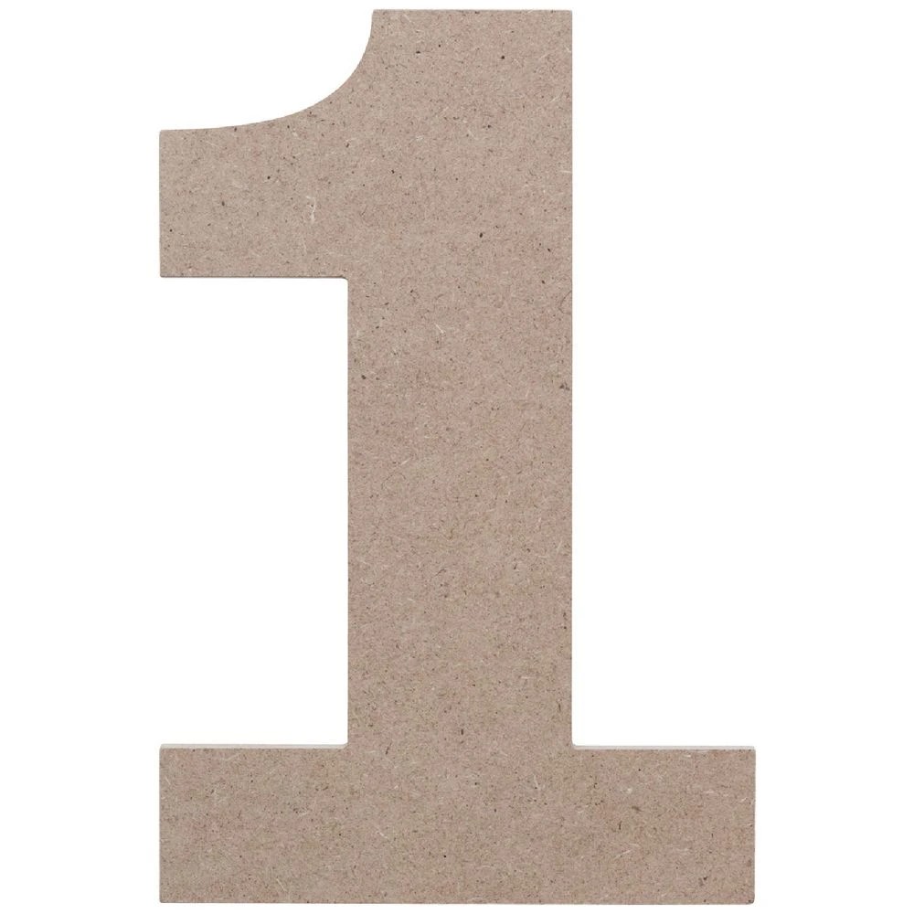 1 Born Wooden Number 1 20cm, 1 of 3