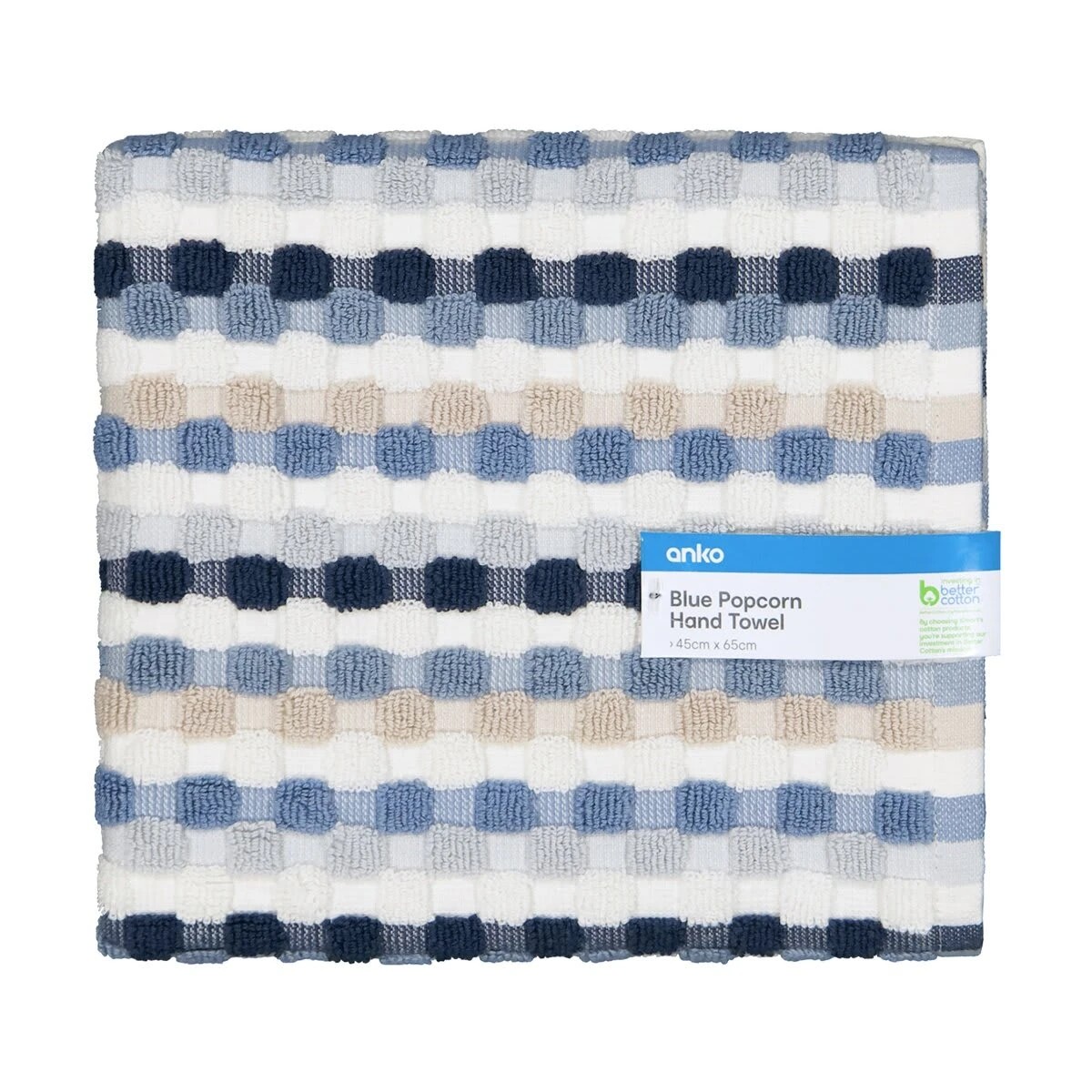 6 Blue Popcorn Cotton Hand Towel, 6 of 7