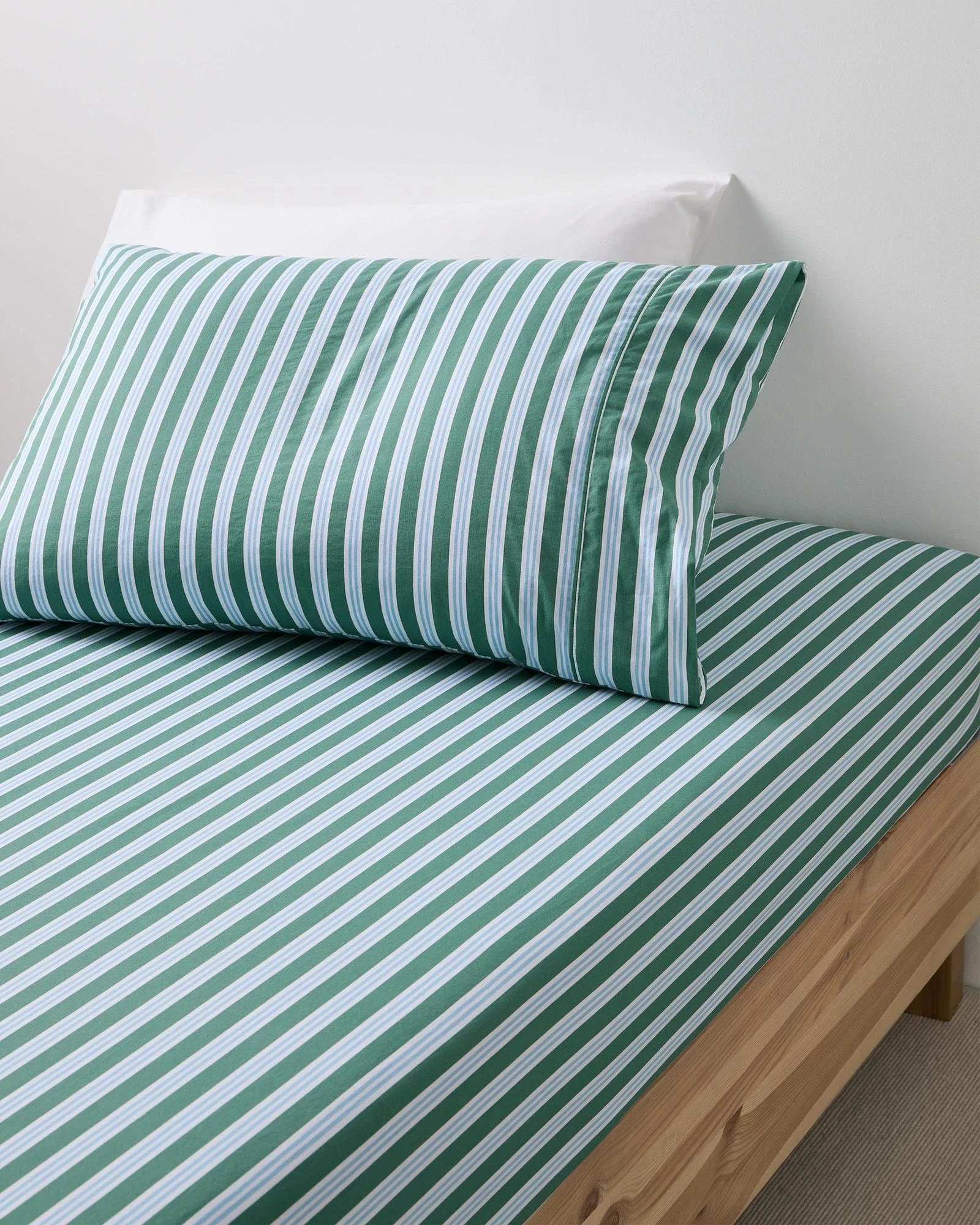 1 Target Elio Stripe Stonewash Fitted Sheet Set - Single Bed - Blue, 1 of 2