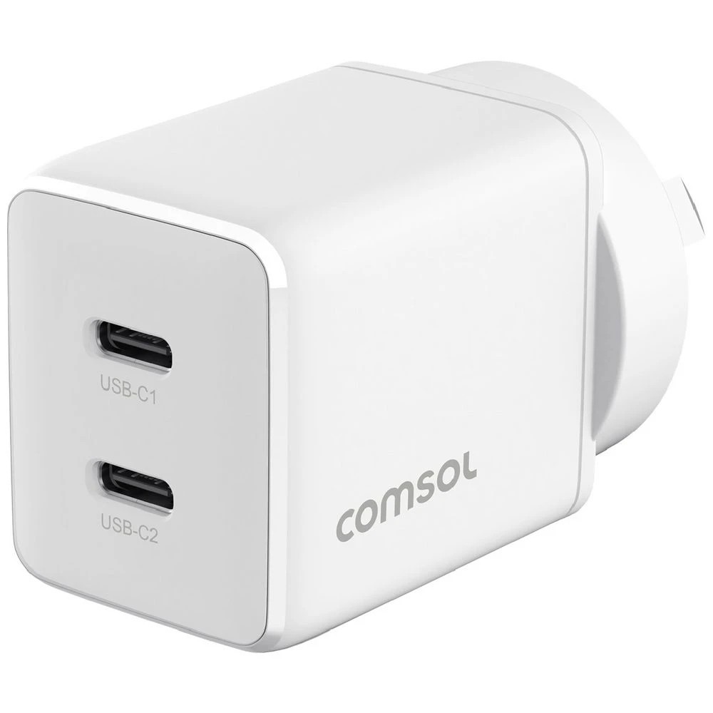 1 Comsol 35W Dual USB-C Wall Charger White, 1 of 5