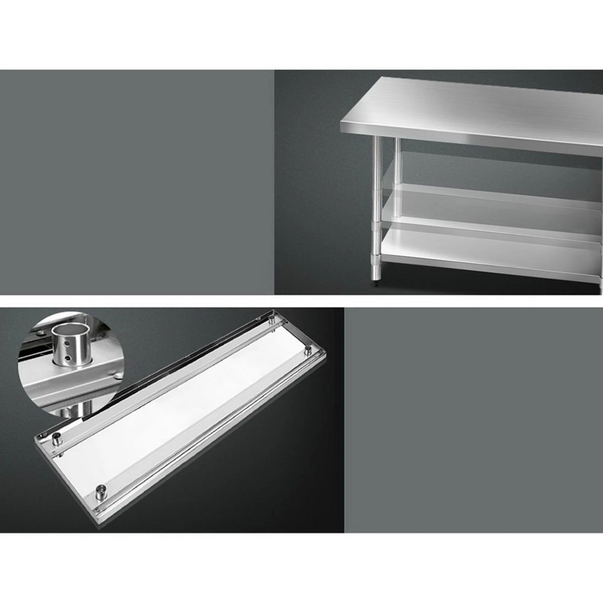 4 Cefito Stainless Steel Kitchen Bench with Wheels - Multi, 4 of 8