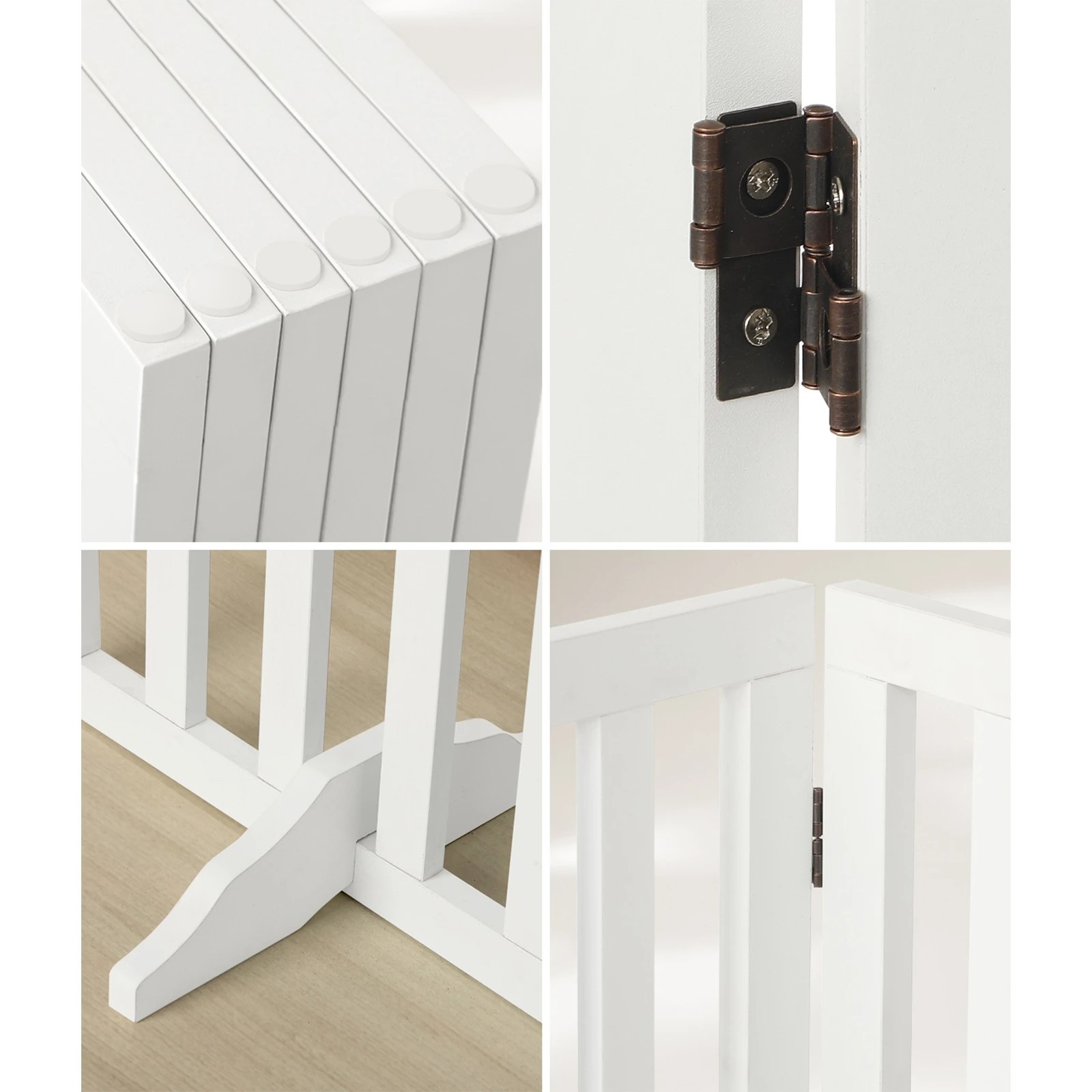 5 Alopet Wooden Pet Gate Dog Fence Safety Stair Barrier Security Door 6 Panels - White, 5 of 10