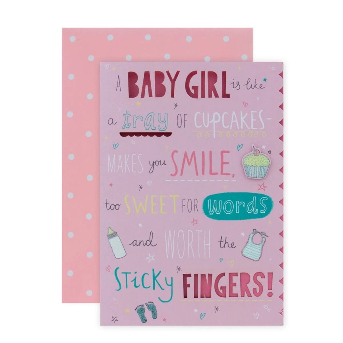 1 Connections from Hallmark Baby Girl Congratulations Card - Too Sweet, 1 of 3