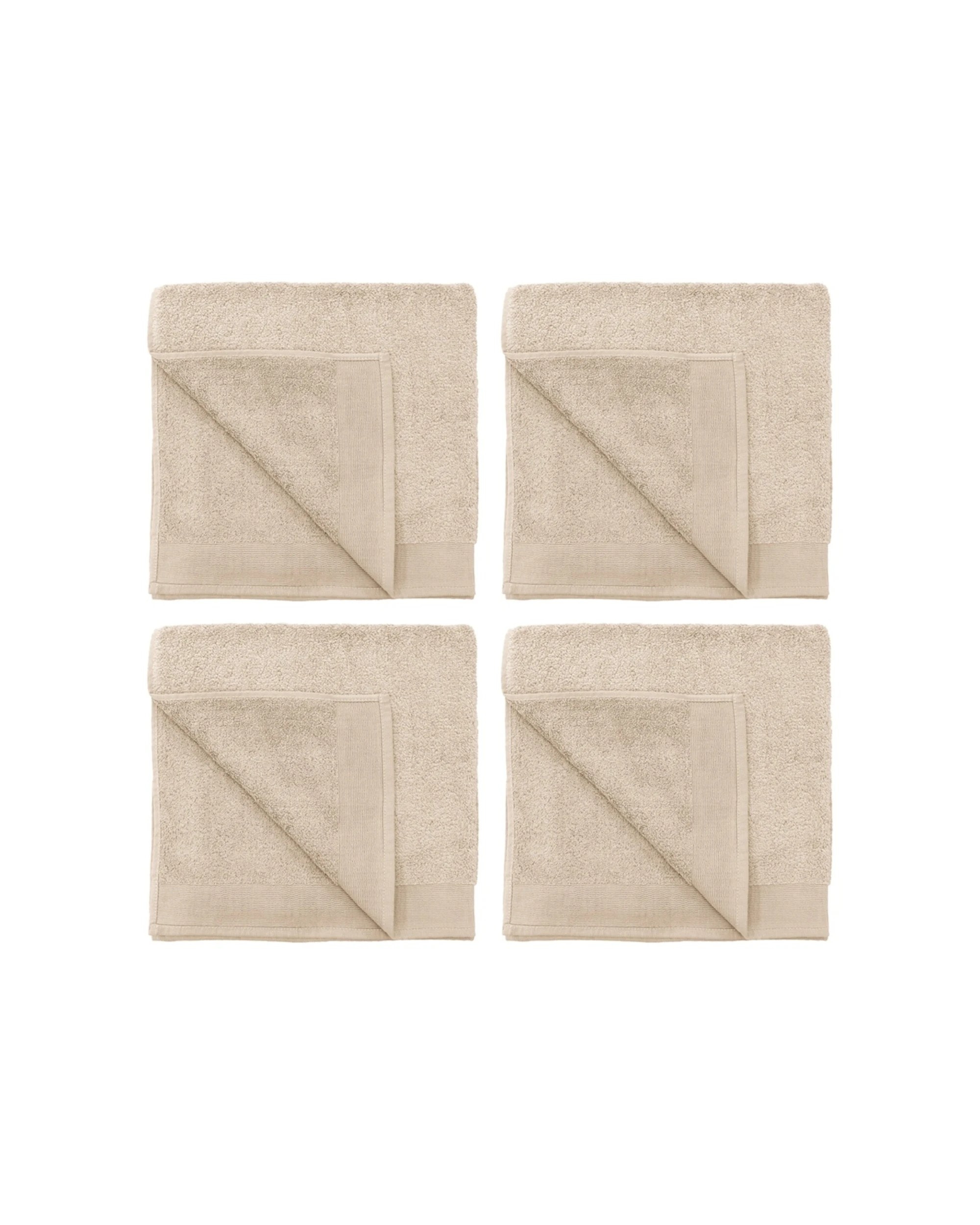 1 Bambury Elvire 600gsm Soft Absorbent Cotton Bath Towel 4PK 68x137cm - Beige, 1 of 5