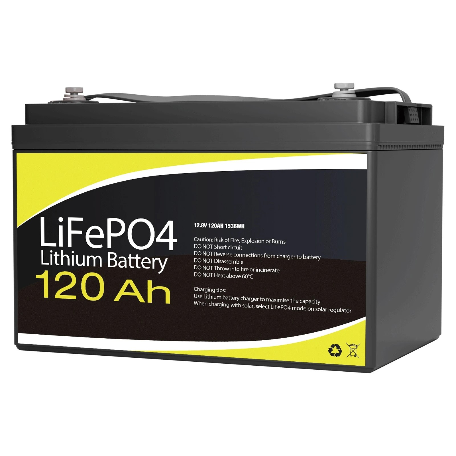 5 12V 120Ah LiFePO4 Battery Deep Cycle Solar Off Grid Power System 120A BMS 1536Wh, 5 of 6