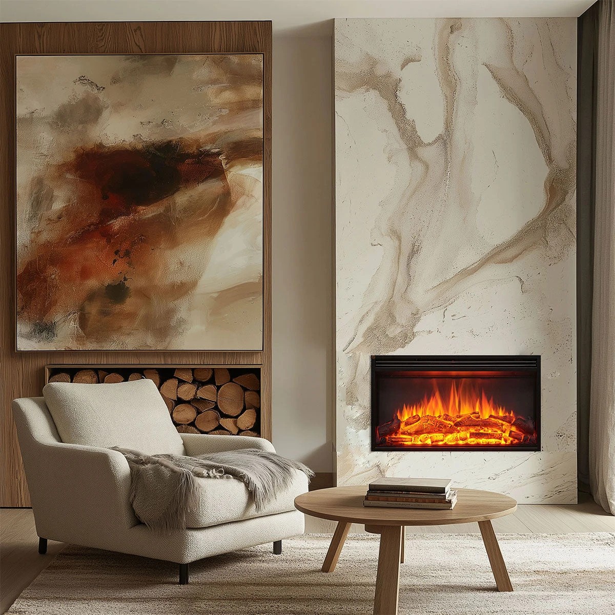 1 Moda Living Stella 30 inch Electric Fireplace Insert - Black, 1 of 2