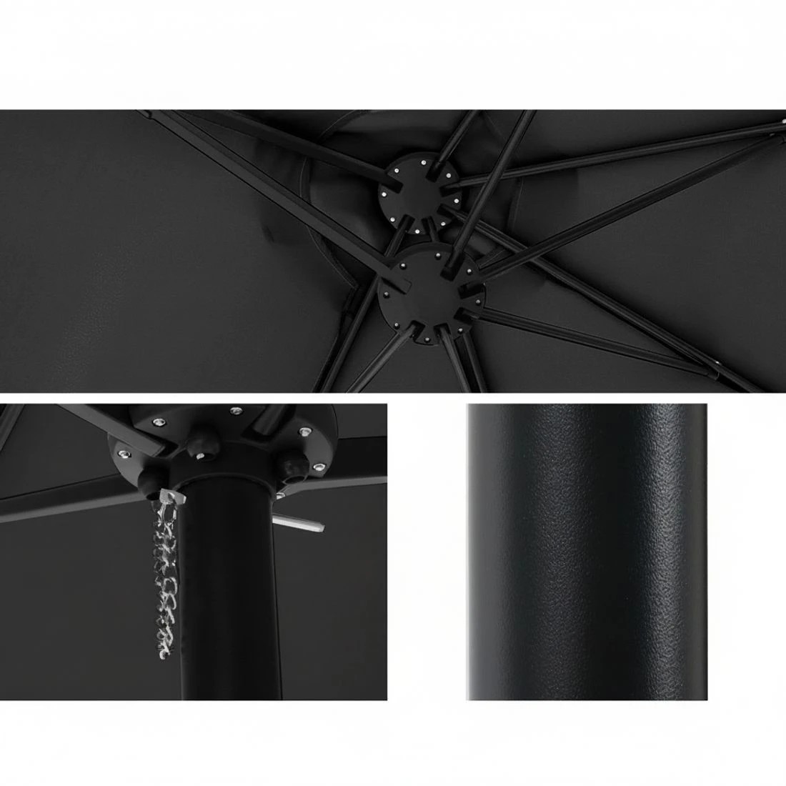 6 Instahut 4.57m Outdoor Umbrella Beach Pole Garden Tilt - Black, 6 of 6