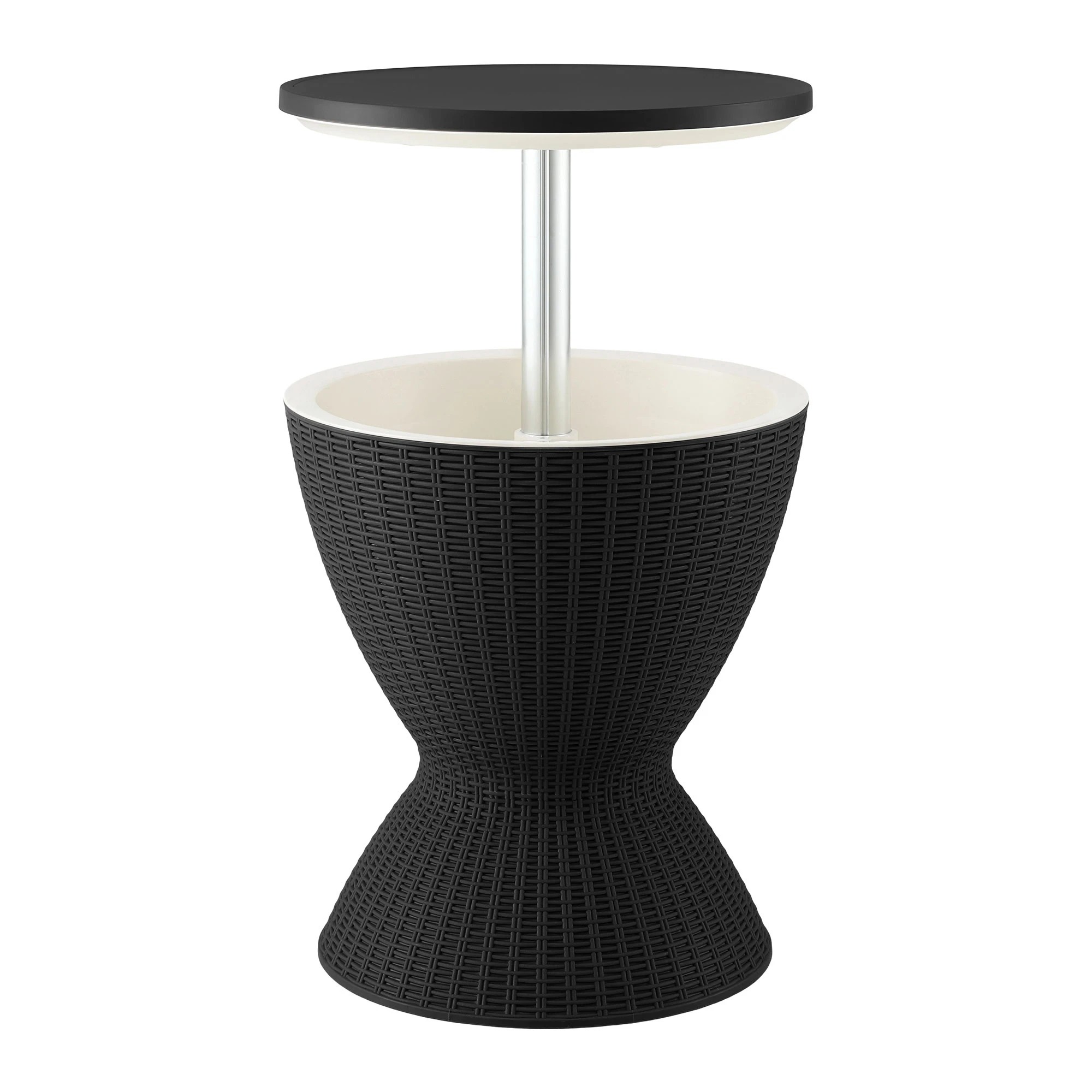 1 Gardeon 2-in-1 Outdoor Bar Table Portable Ice Bucket Cooler 30L Adjustable Top - Black, 1 of 9