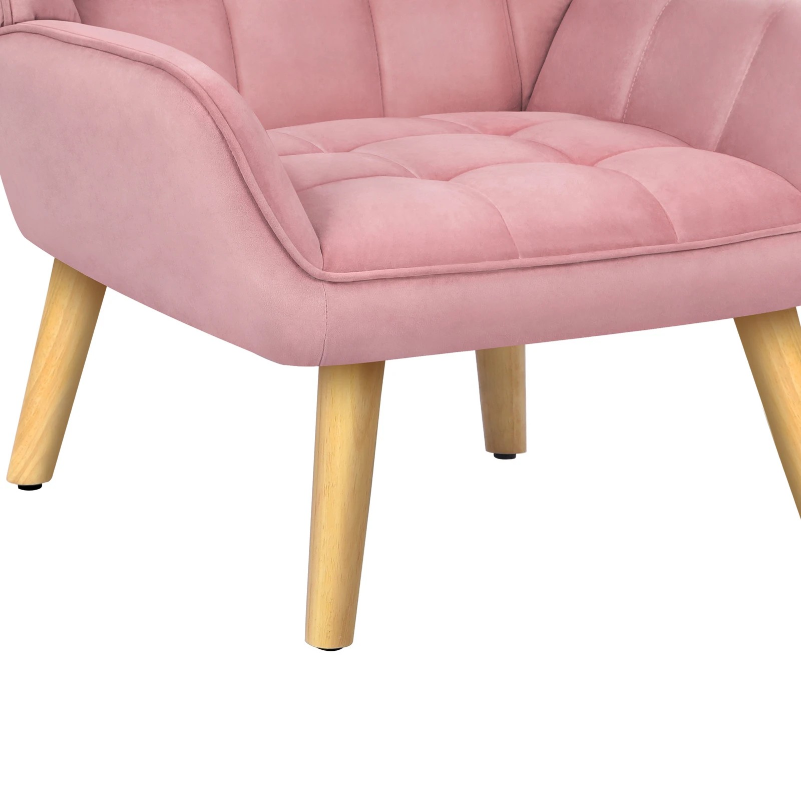 8 Alfordson Armchair Accent Chair Upholstered Lounge Sofa Tub Couch Velvet - Pink, 8 of 9