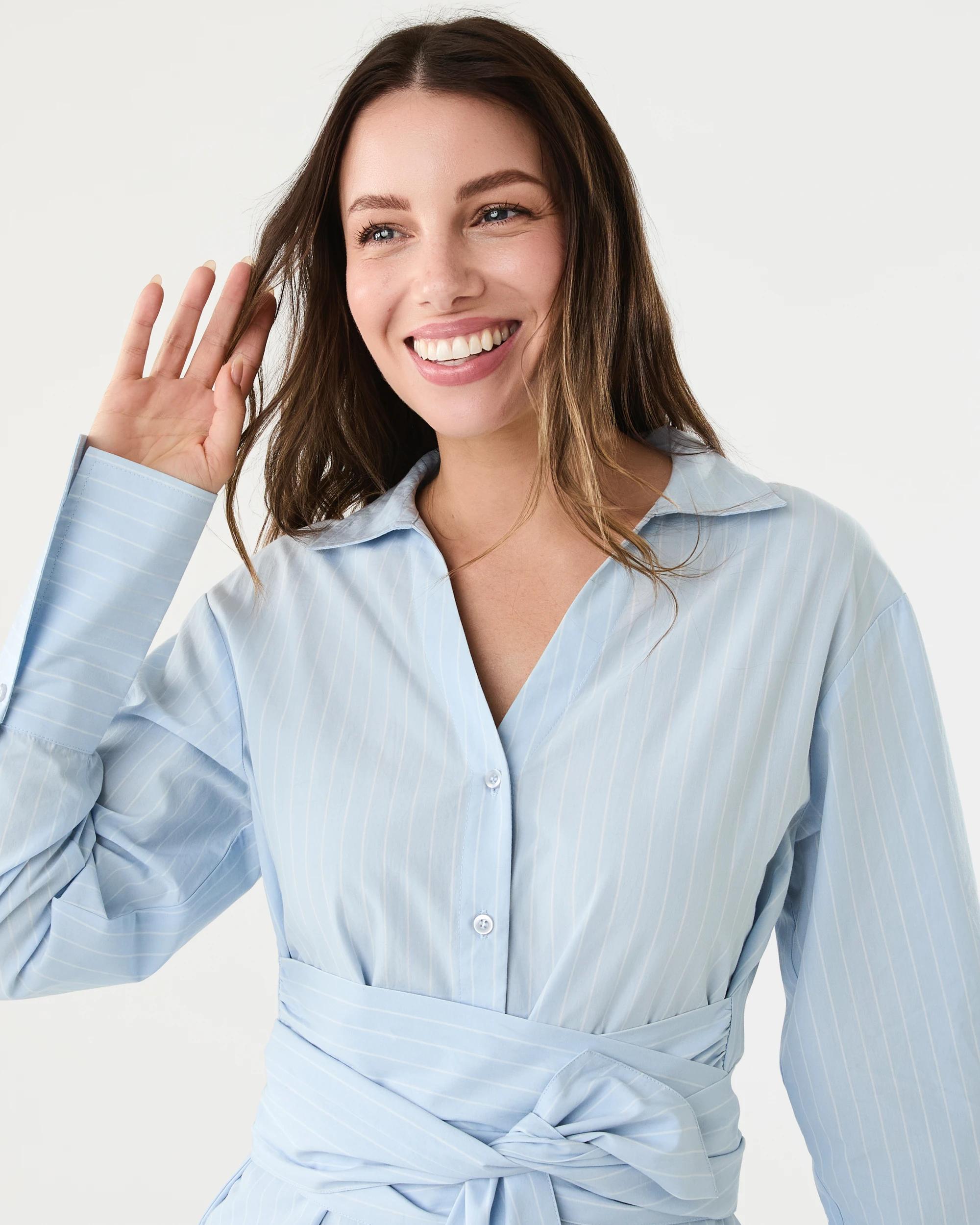 4 Long Sleeve Wrap Waist Shirt Pin Strp, 4 of 9