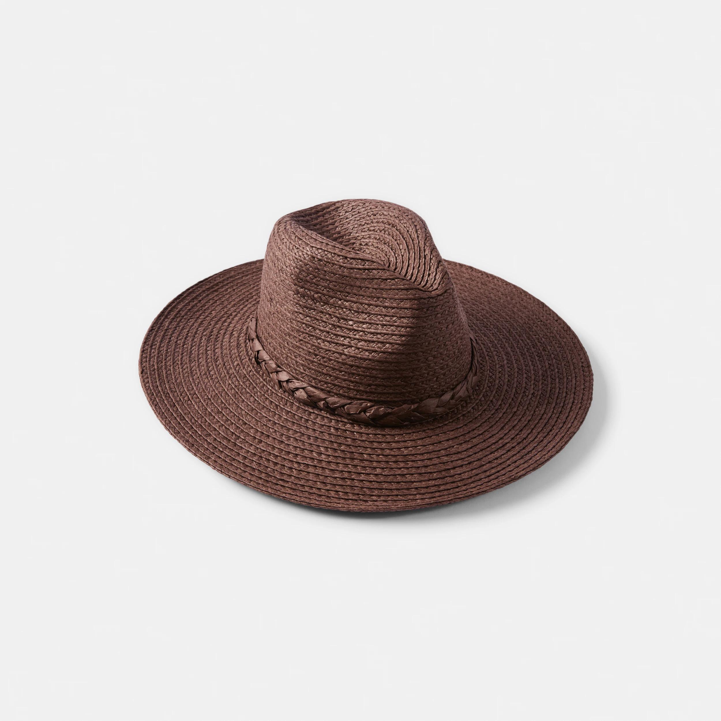 1 Braided Panama Hat Brown, 1 of 3